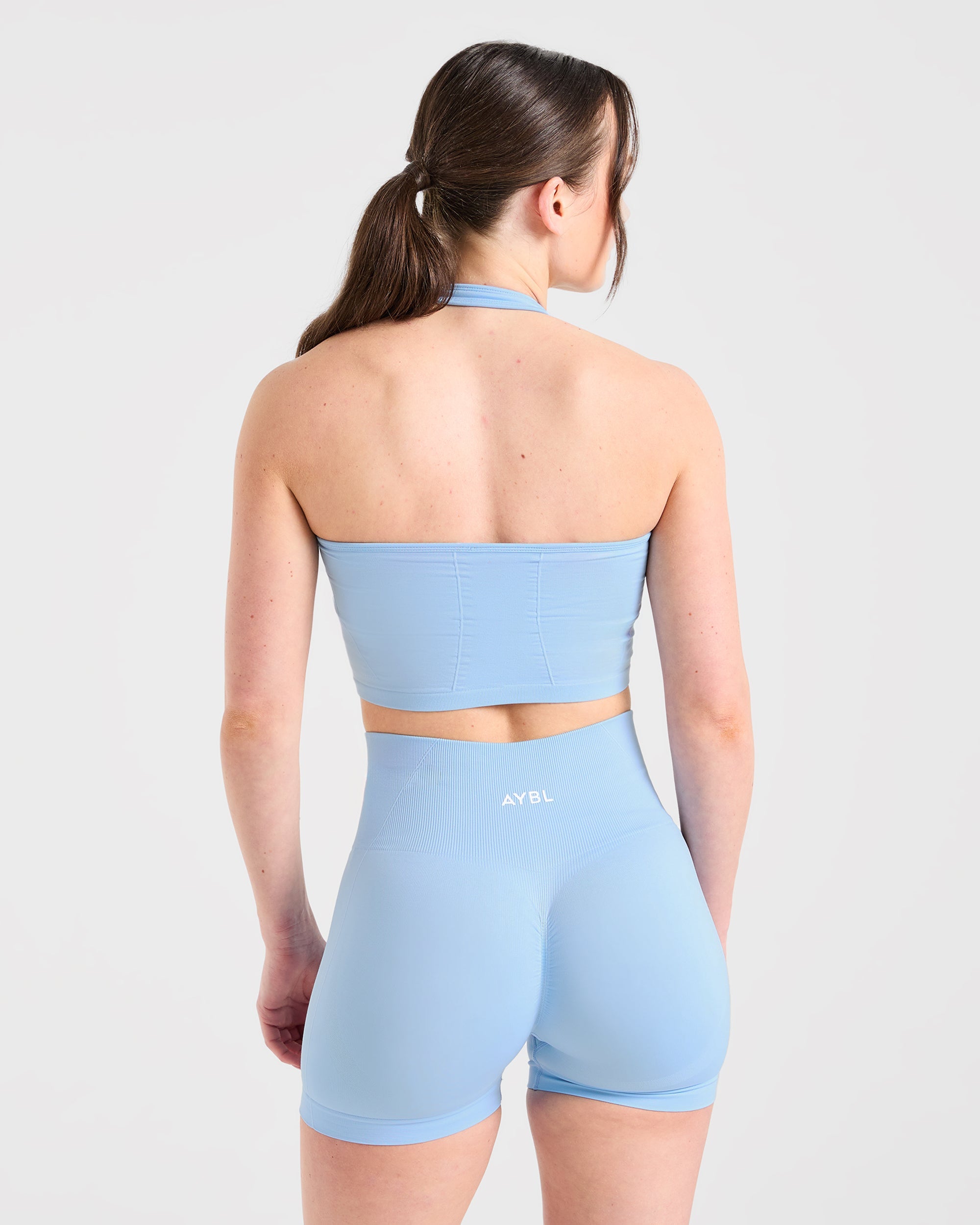 Empower Top Corto Sin Costuras de Tirantes - Azul Cielo