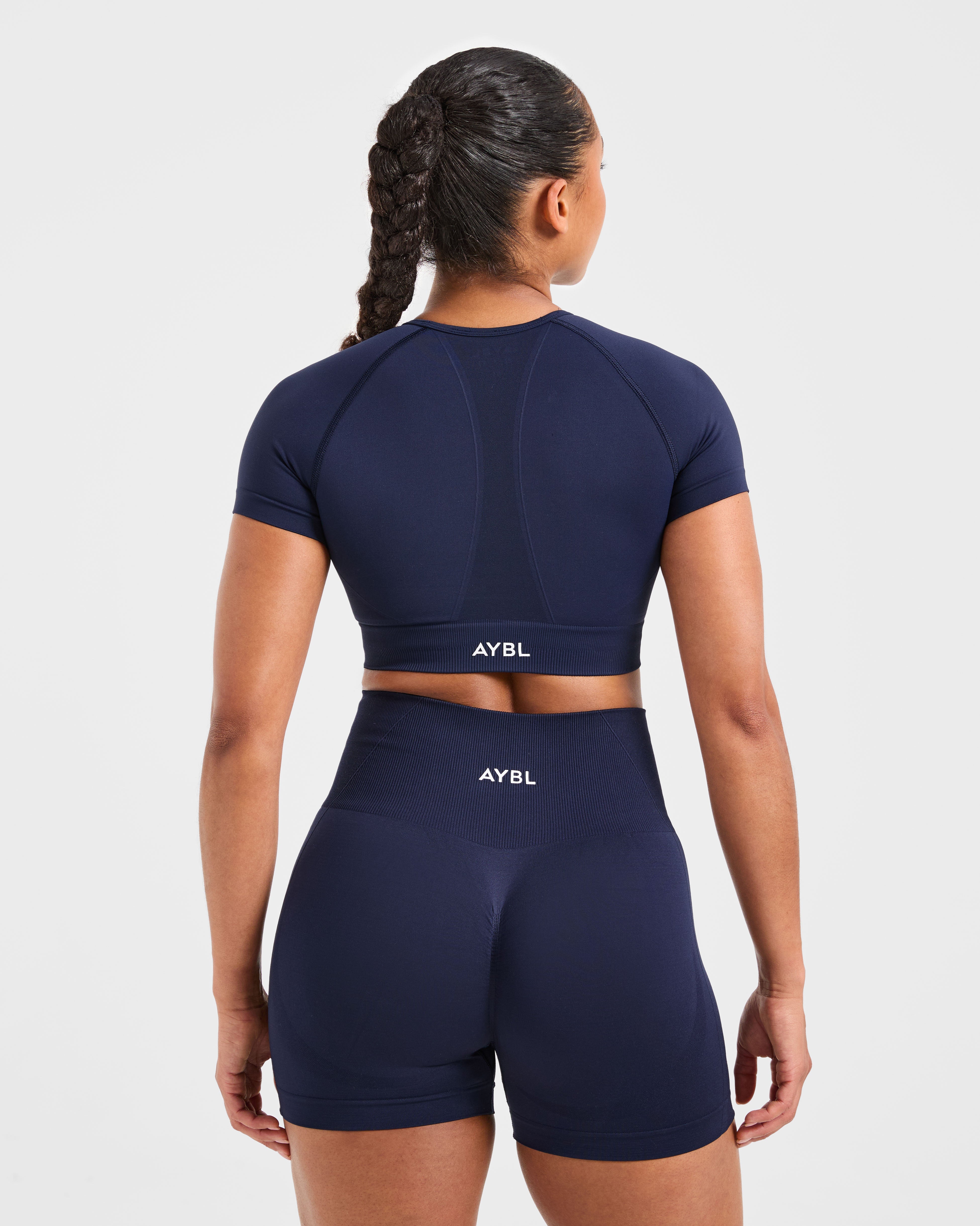 Crop Top Sin Costuras Empower - Azul Marino