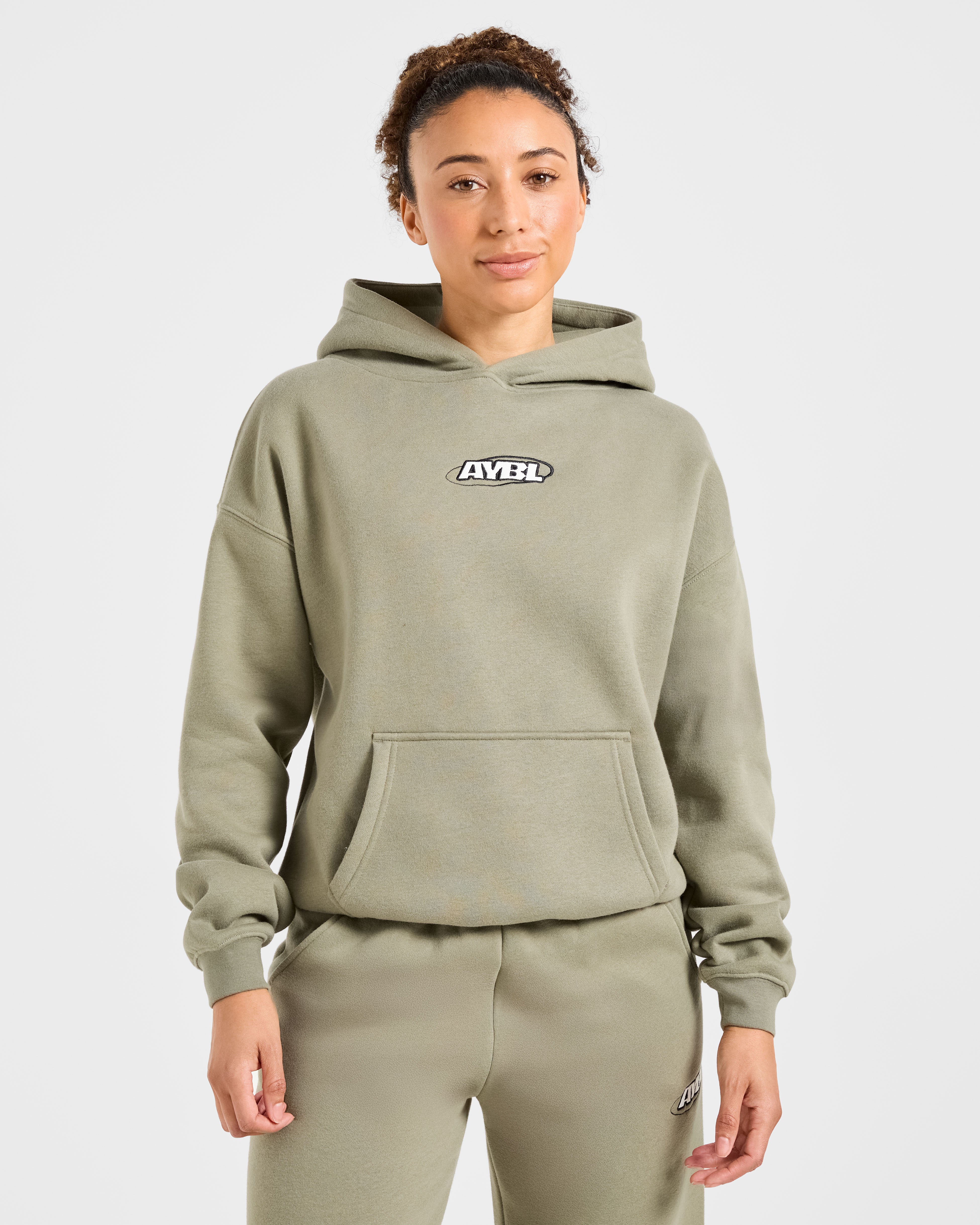Sudadera Oversized Essential para Deportes - Oliva Apagado