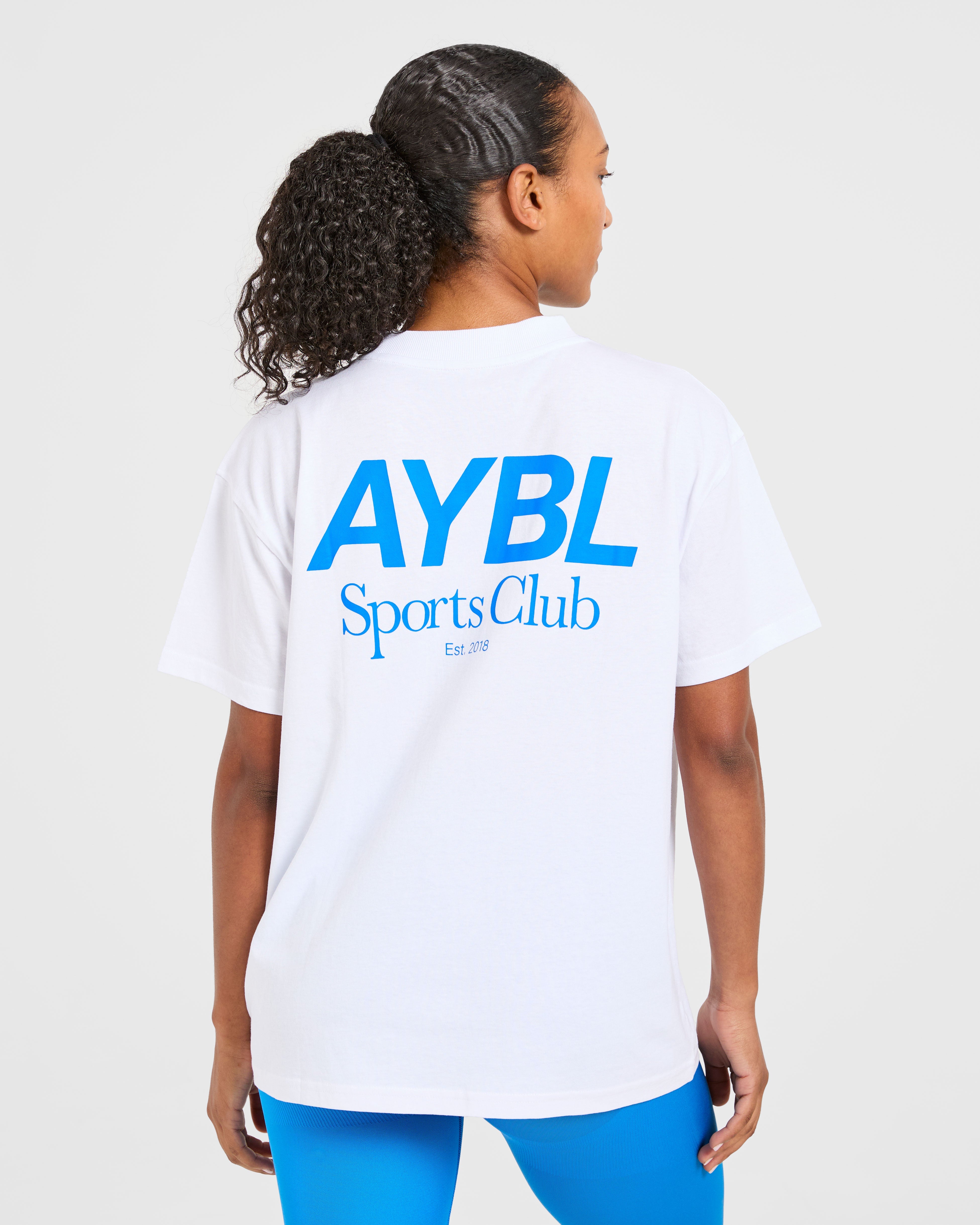 Camiseta Oversized del Club Deportivo AYBL - Blanco/Cobalto
