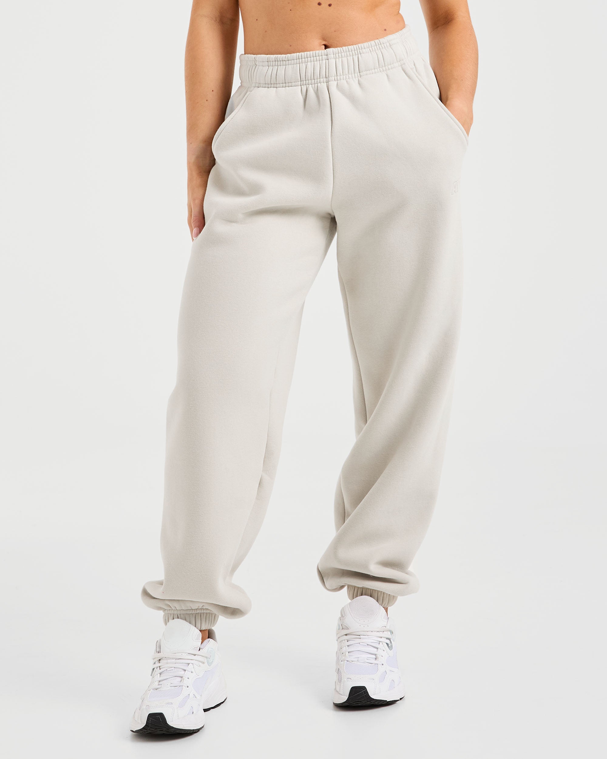 Pantalones Jogger Clásicos de Felpa Grande - Arena