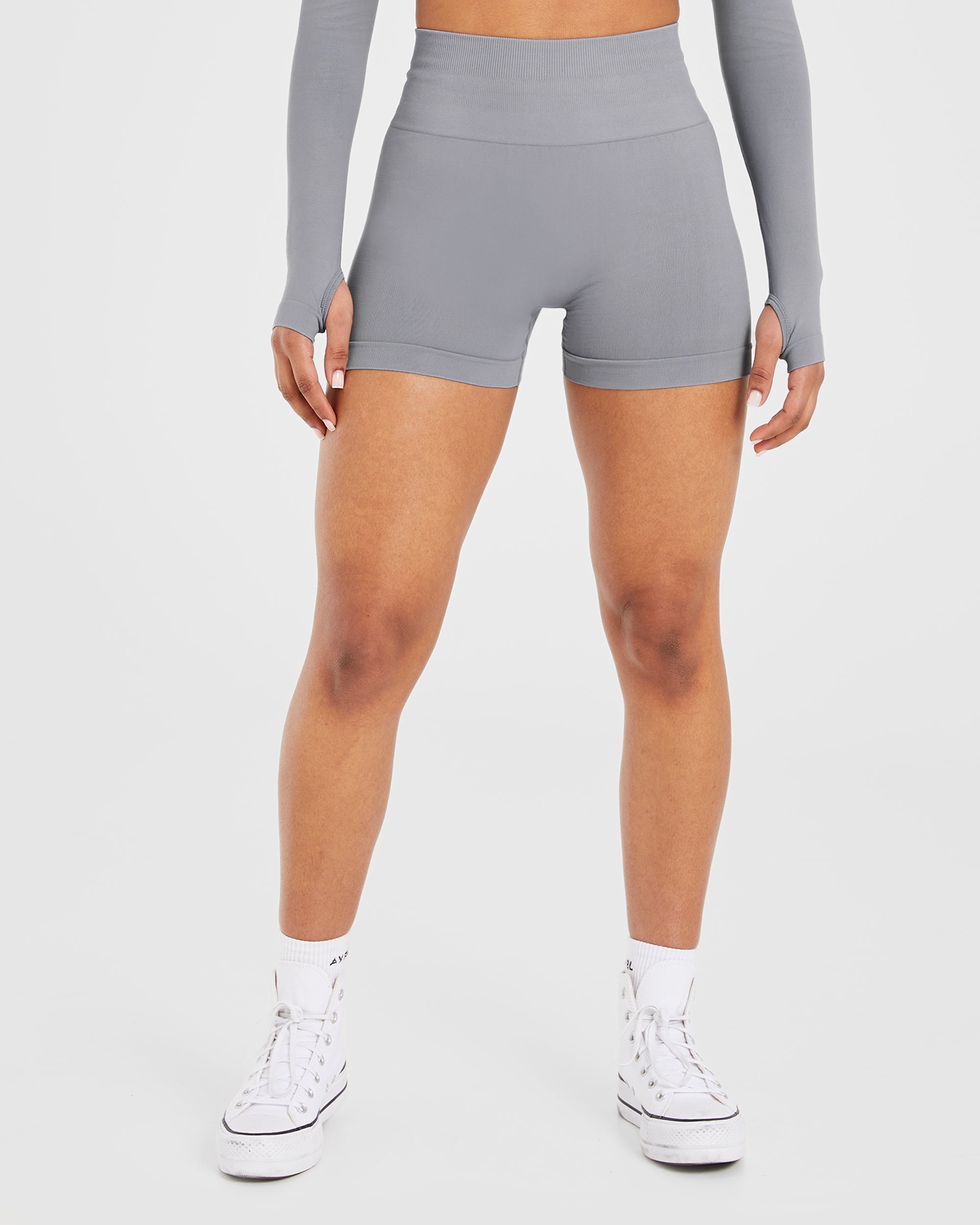Pantalones Cortos Sin Costuras Power - Gris