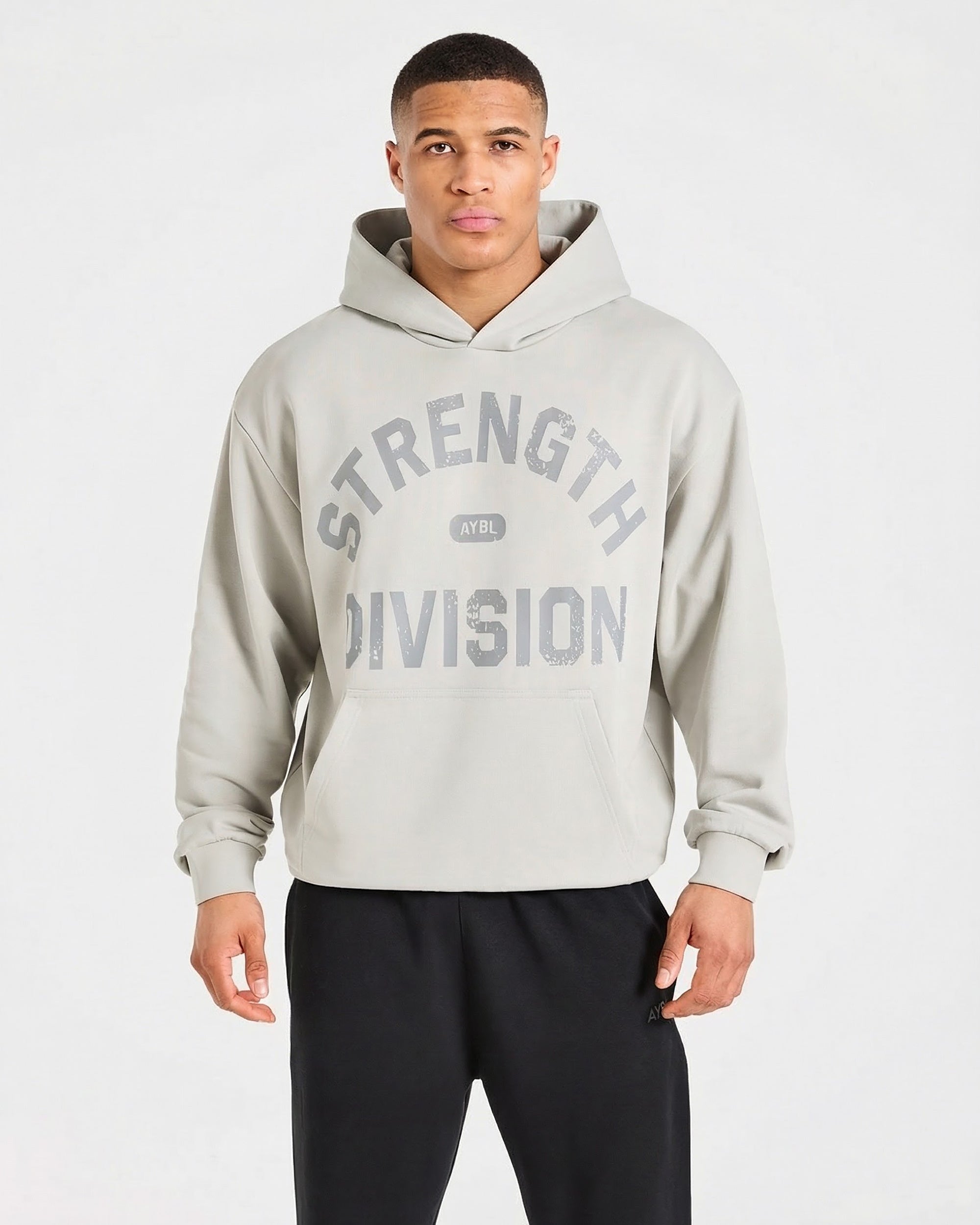 Sudadera Oversized Strength Division - Gris Helado