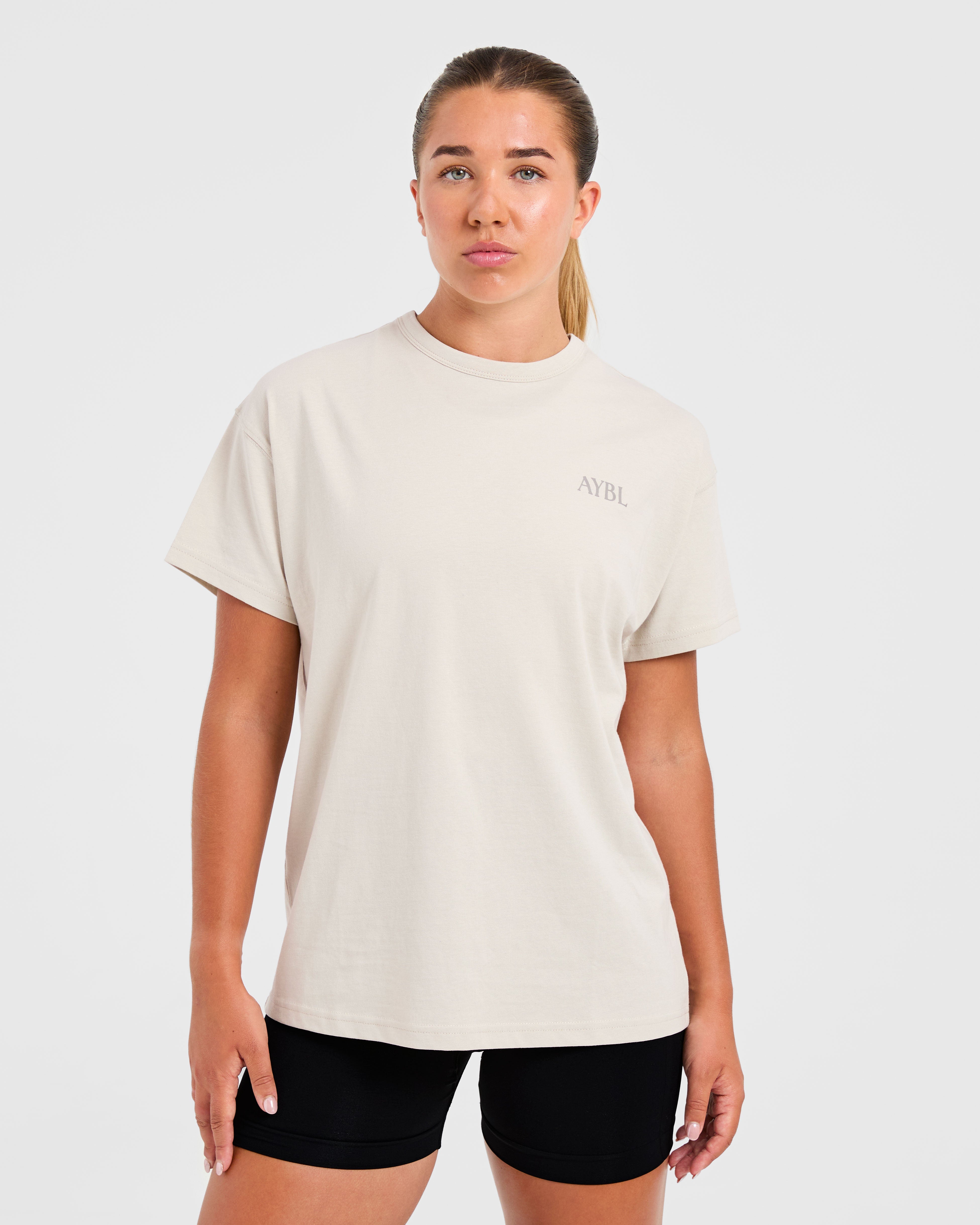 Camiseta Oversized del Club de Atletismo - Beige Tártaro
