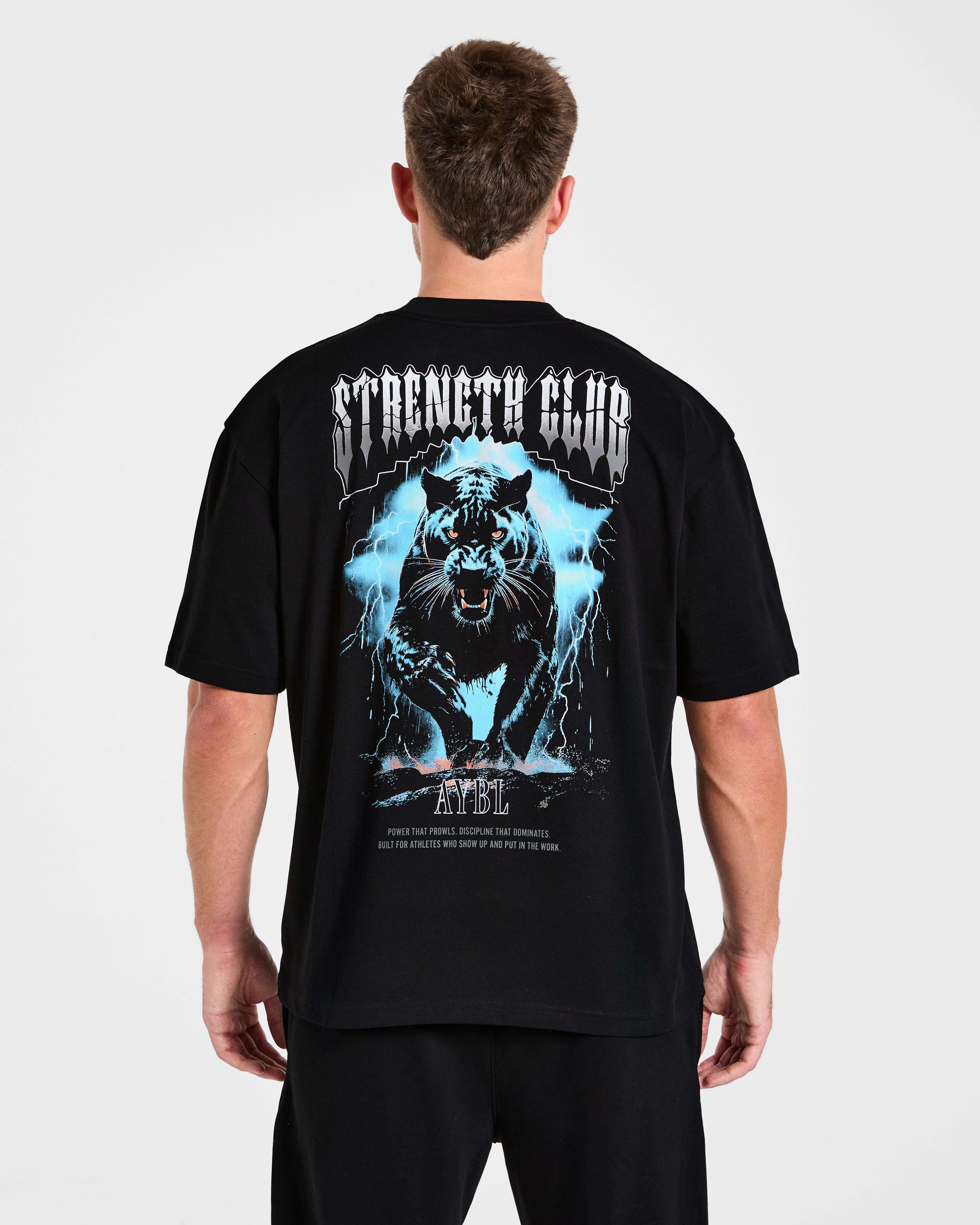 Camiseta Oversized Caza Tus Objetivos - Negro