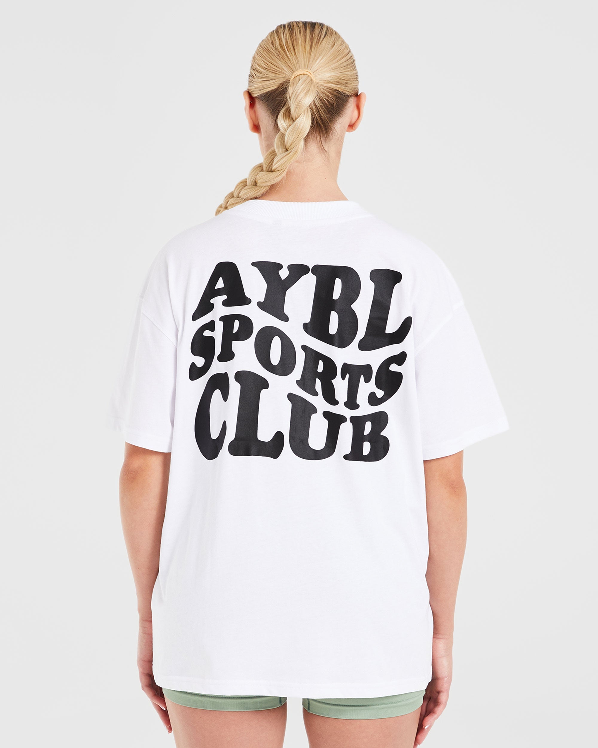 Camiseta Deportes Club Ondulada de Corte Amplio - Blanco