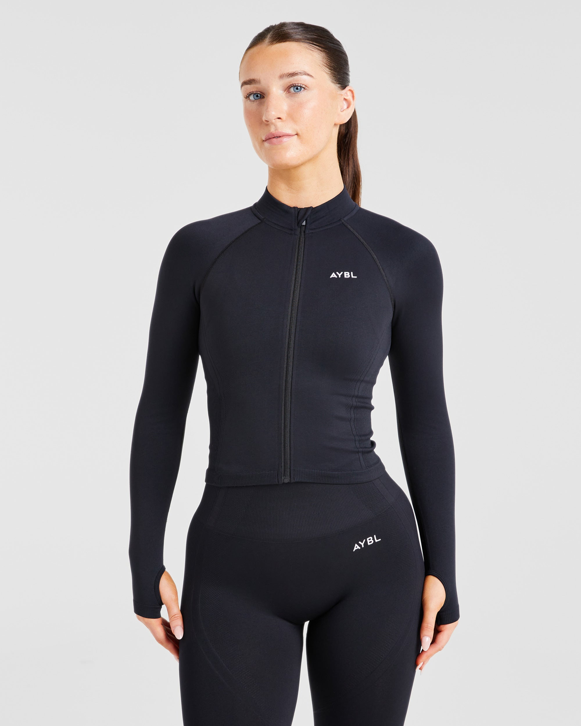 Chaqueta sin costuras con cremallera Balance V3 - Negro