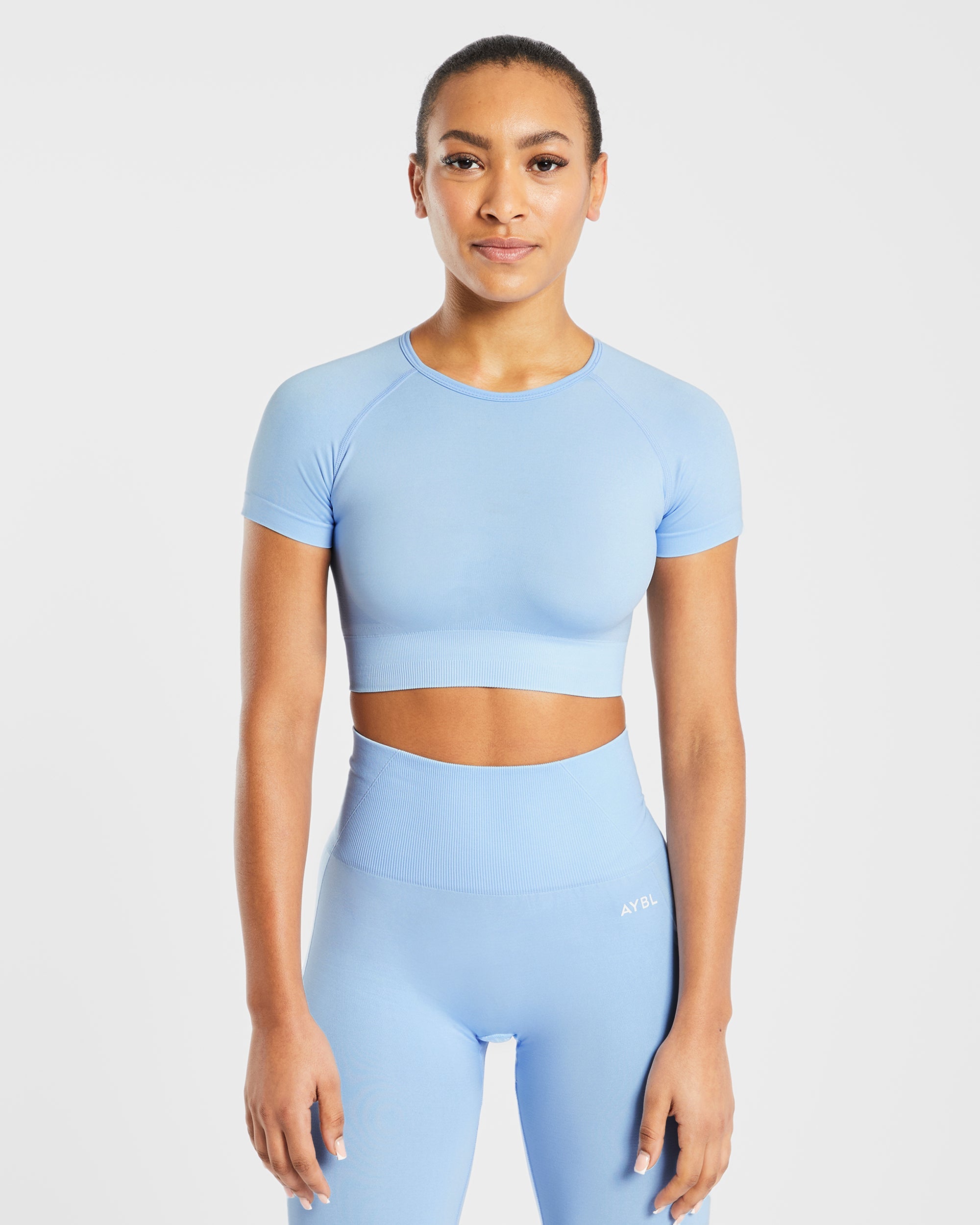Crop Top Sin Costuras Empower - Azul Cielo