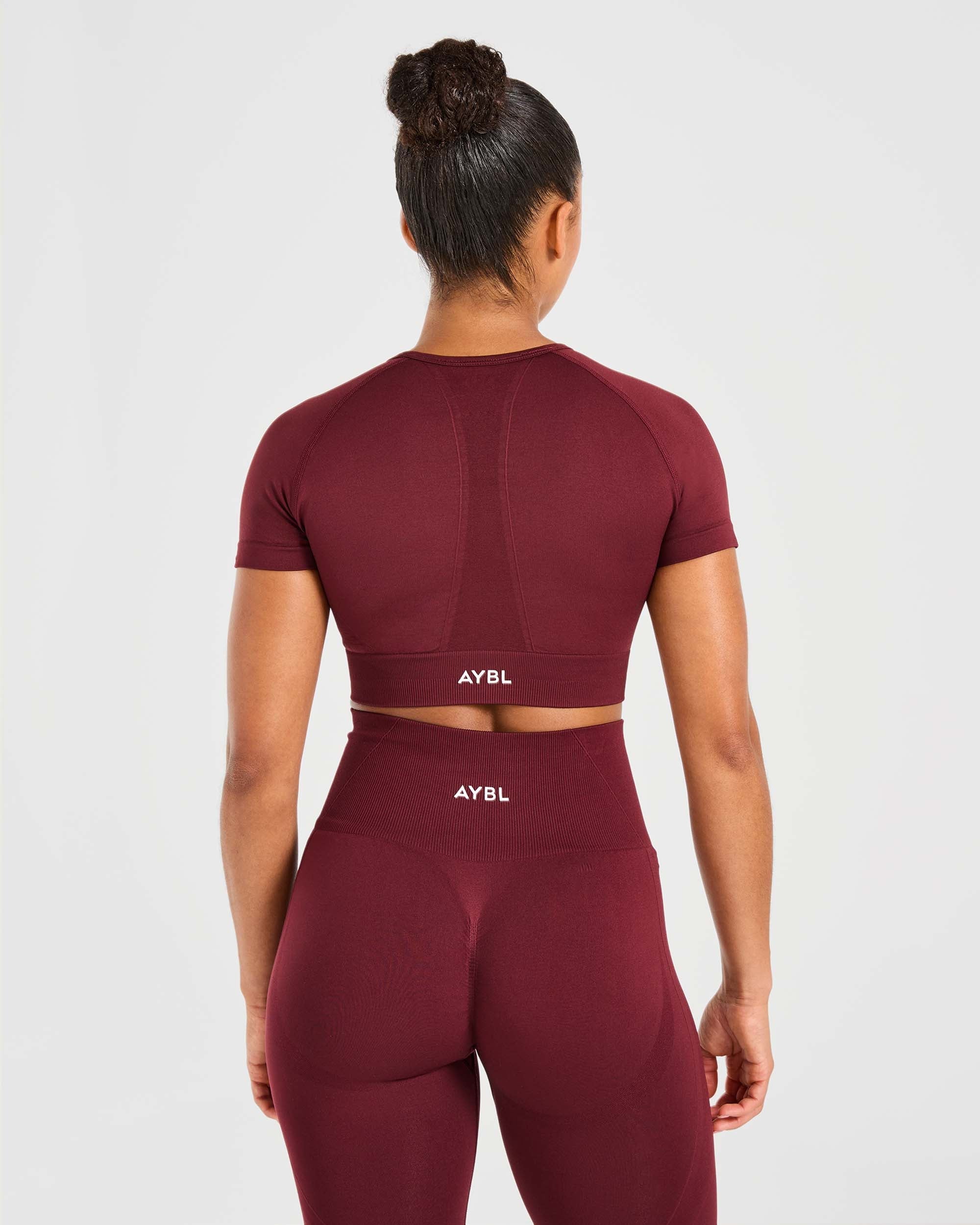 Crop Top Sin Costuras Empower - Rojo Vino