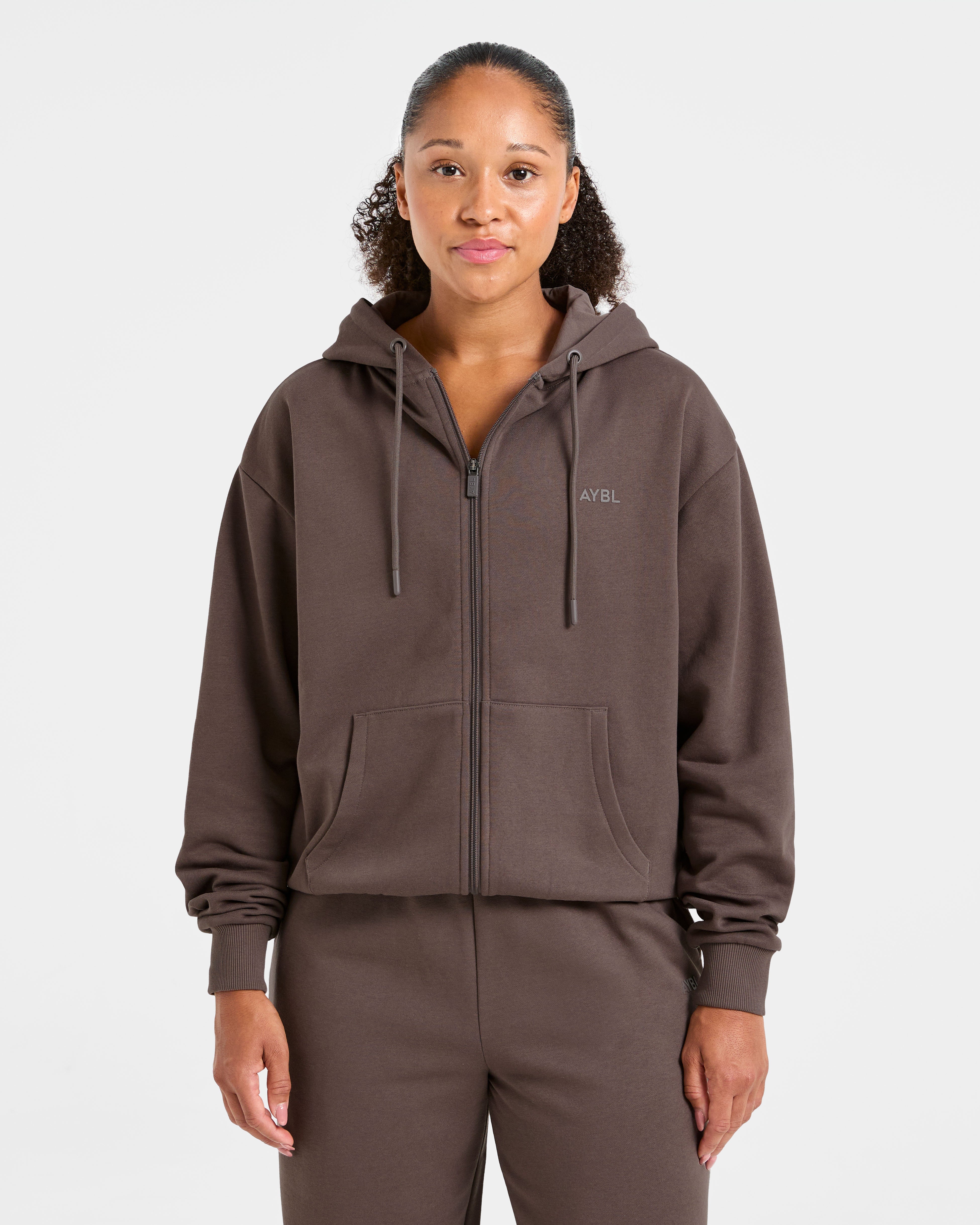 Chándal Oversized con Cremallera de Estilo de Vida - Marrón Umber