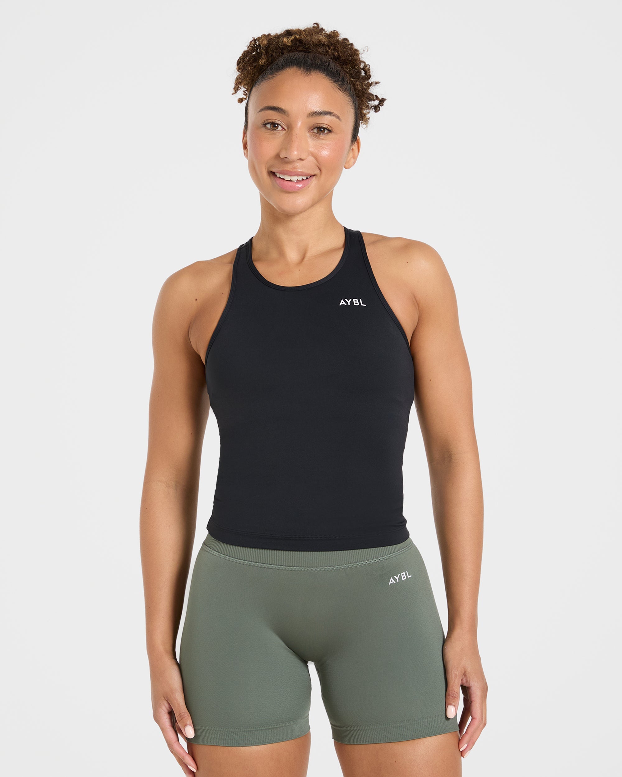 Top Tank Essential de Espalda Abierta - Negro