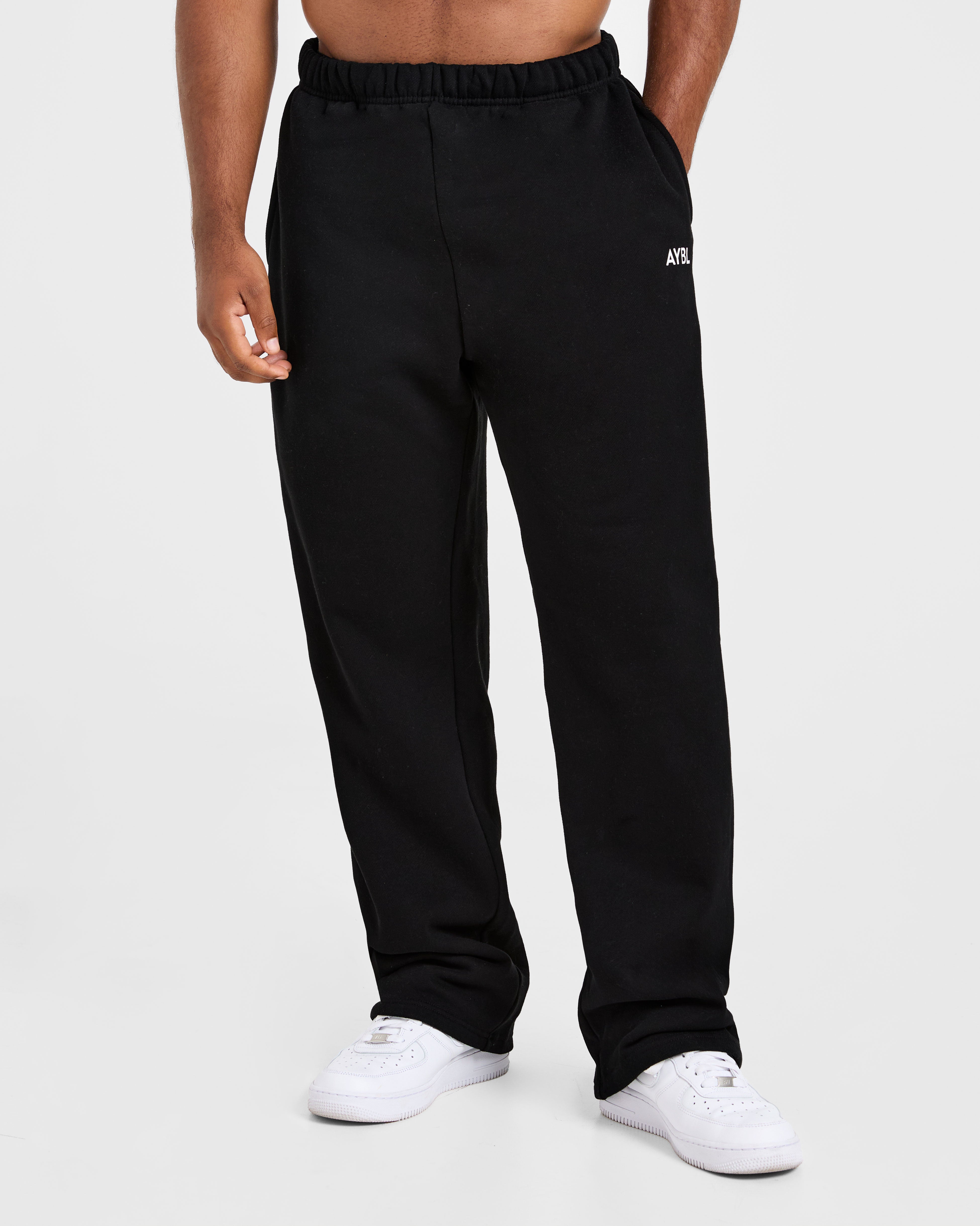 Jogger Oversized de Pierna Recta Esencial - Negro
