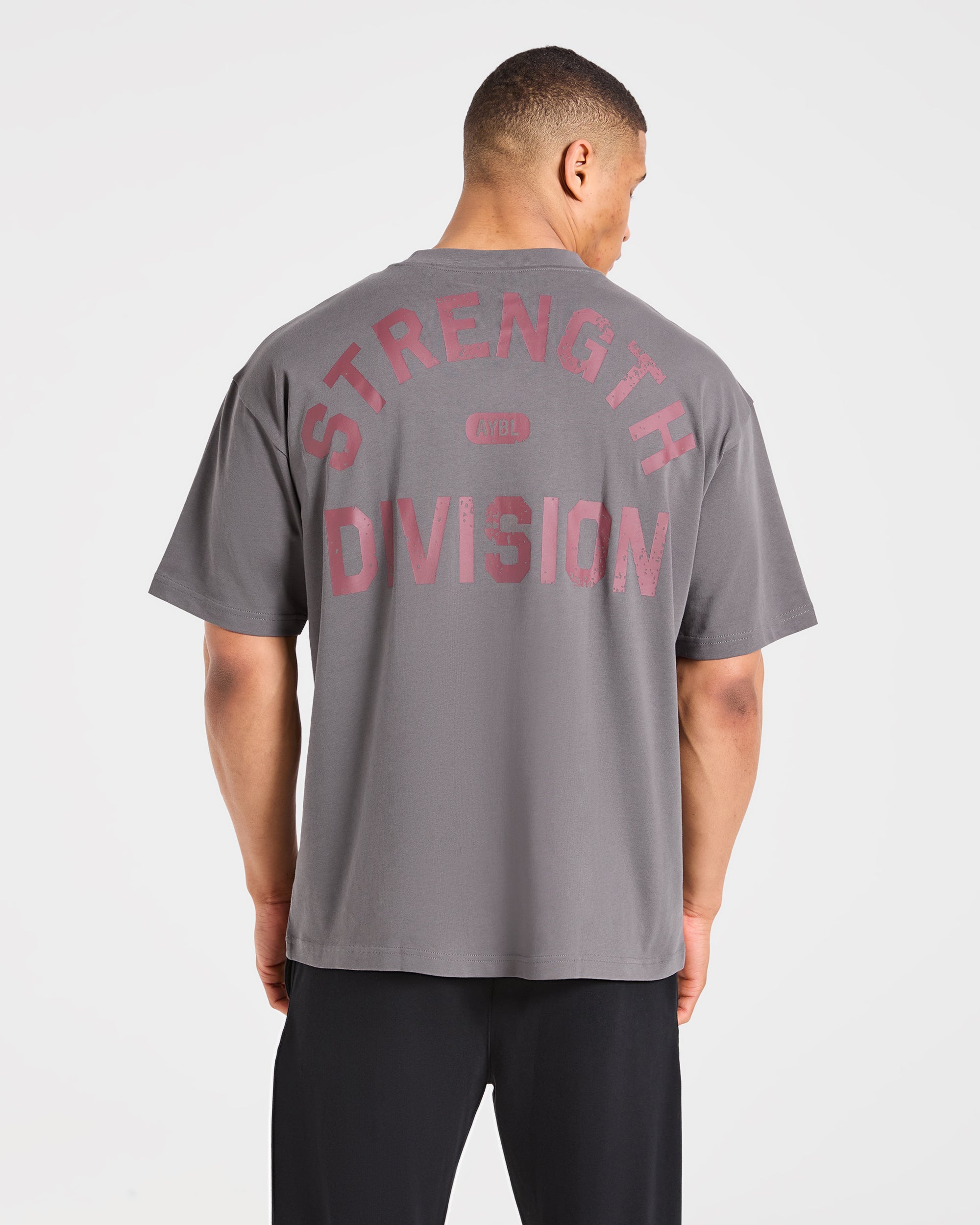 Camiseta Oversized de División de Fuerza - Gris oscuro/Rojo