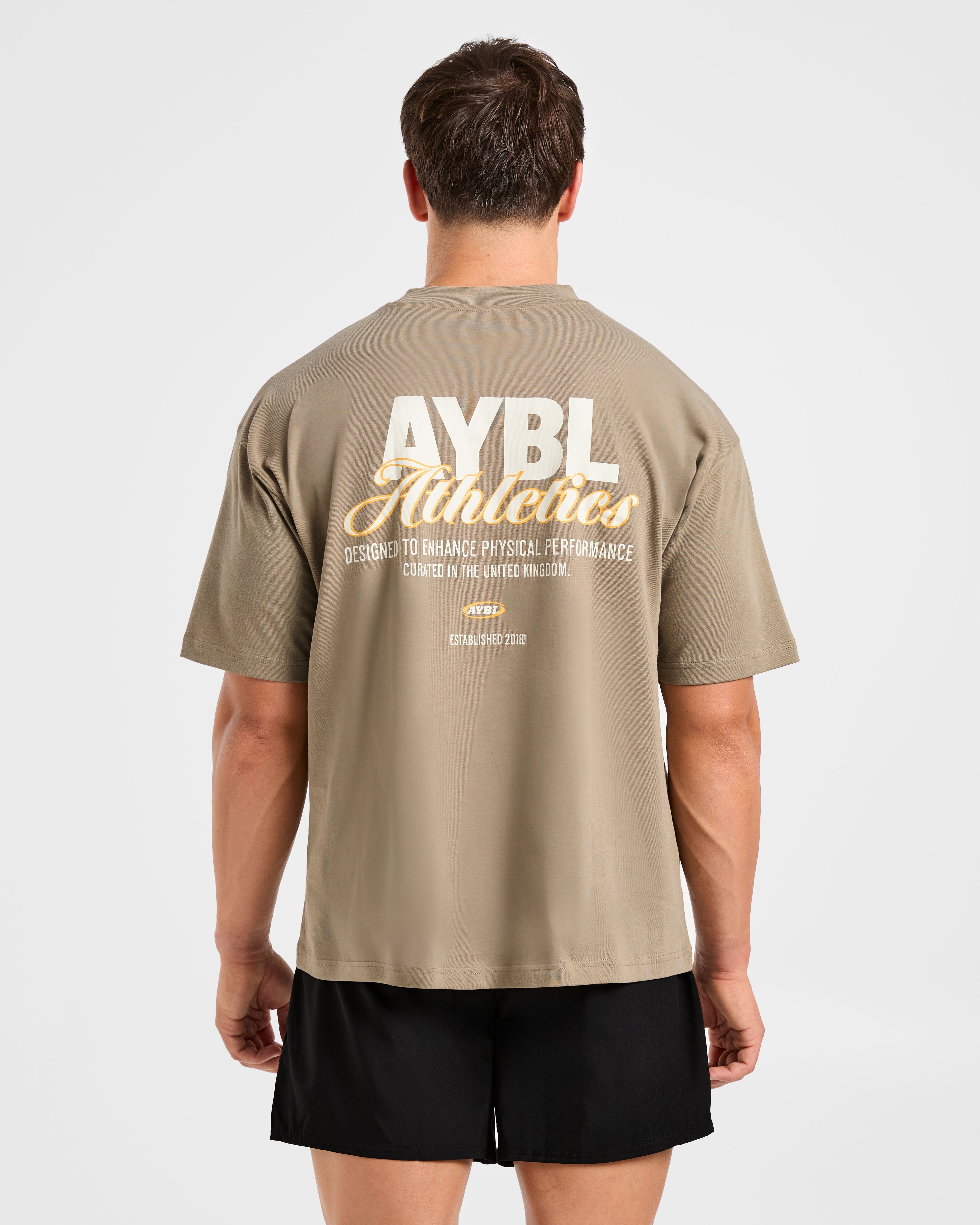 Camiseta Oversized con Estilo de Atletismo - Arena Oliva
