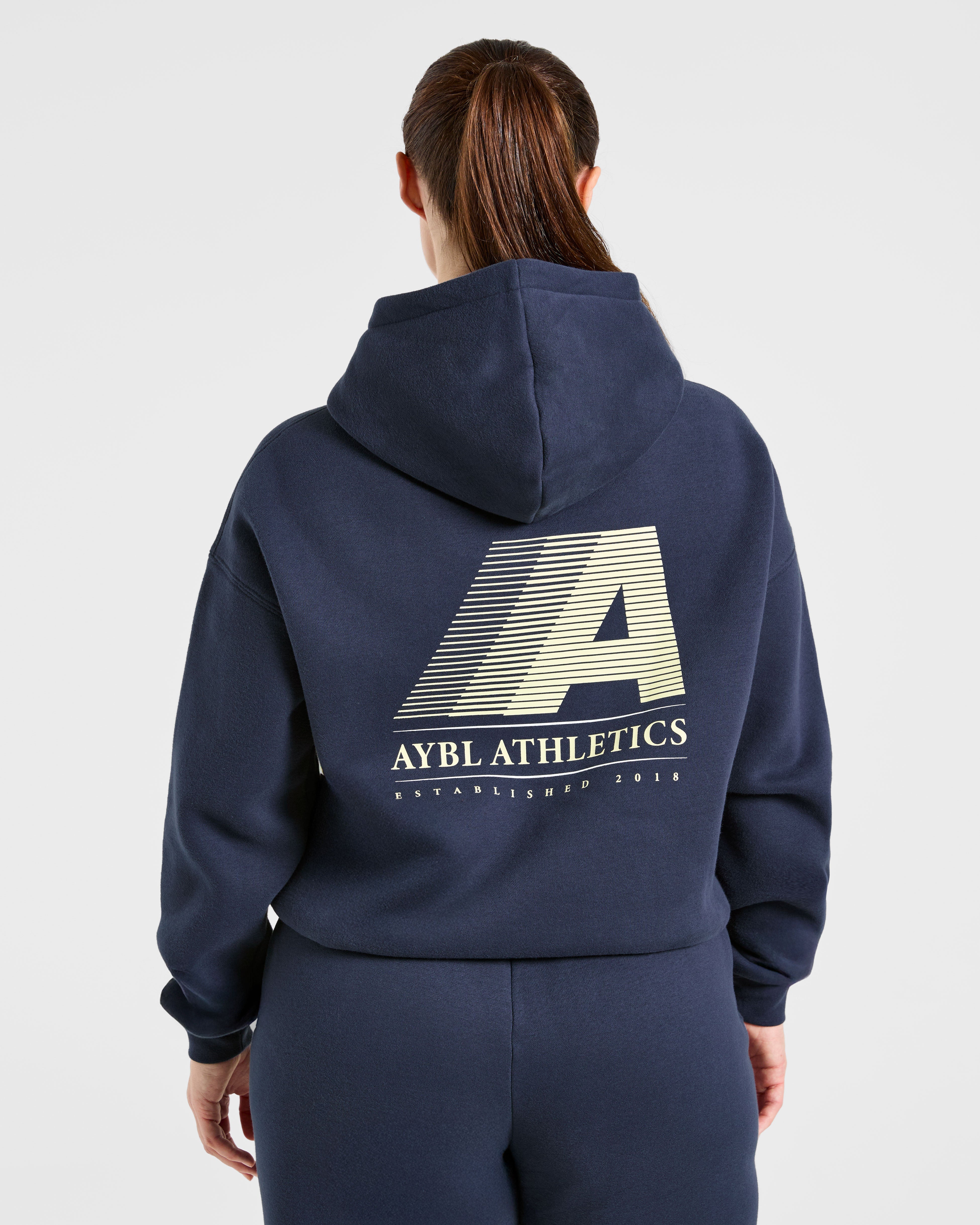 Sudadera Oversized Retro Athletics - Azul marino/Amarillo