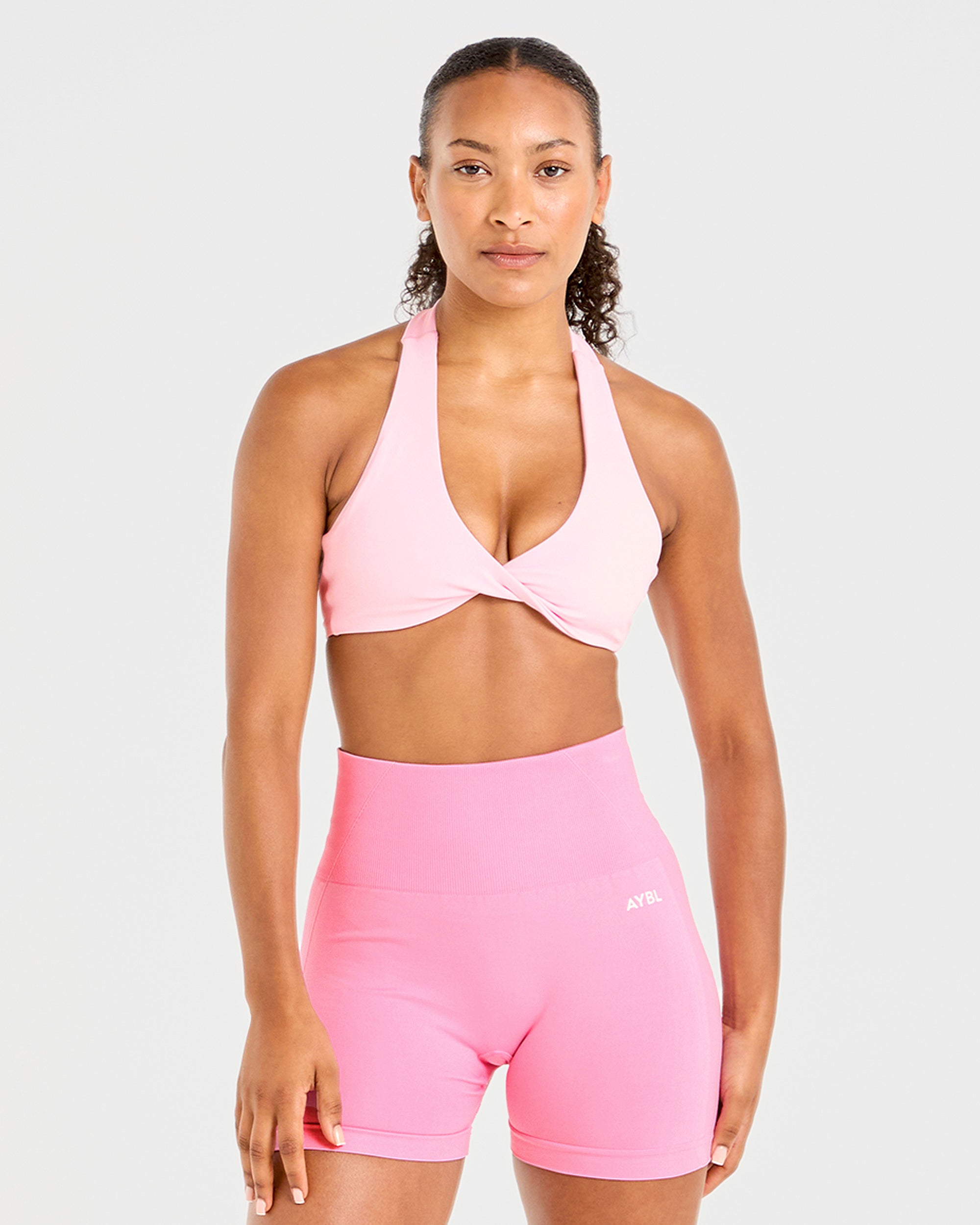 Sujetador Deportivo Essential Halterneck - Rosa Bebé