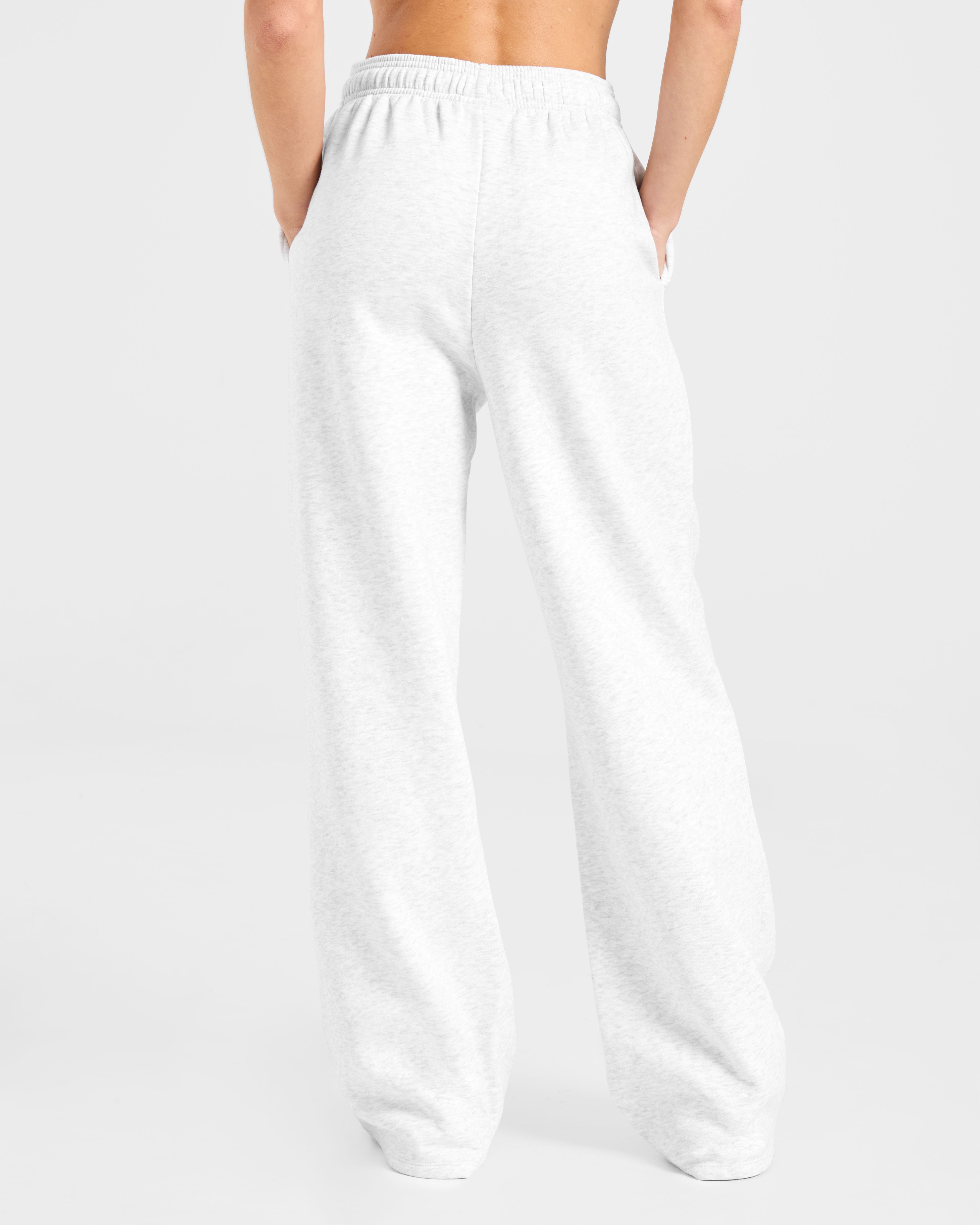 Pantalones Jogger Oversized de Pierna Recta para Estilo de Vida - Gris Liso