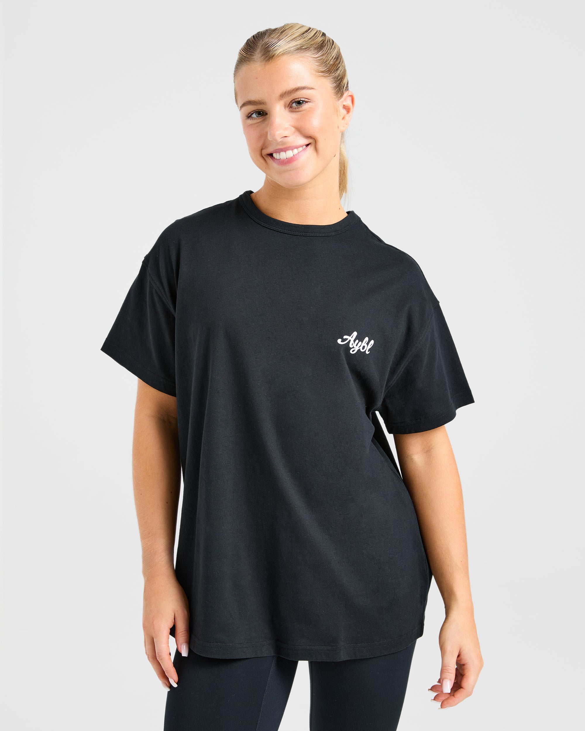 Camiseta Oversized Body Achieve Mind Believe - Negro