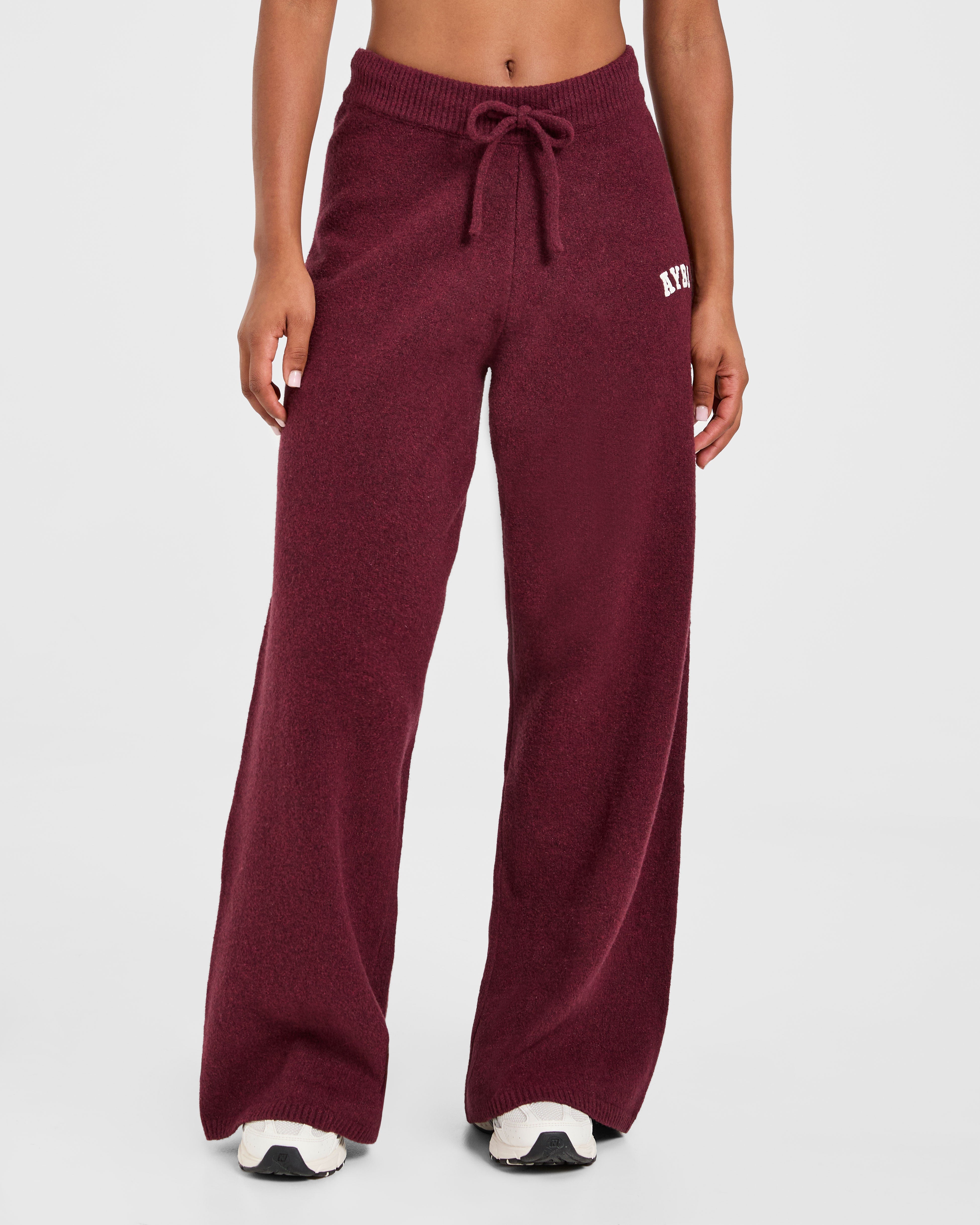 Pantalones Jogger de Punto Oversized Varsity - Burdeos
