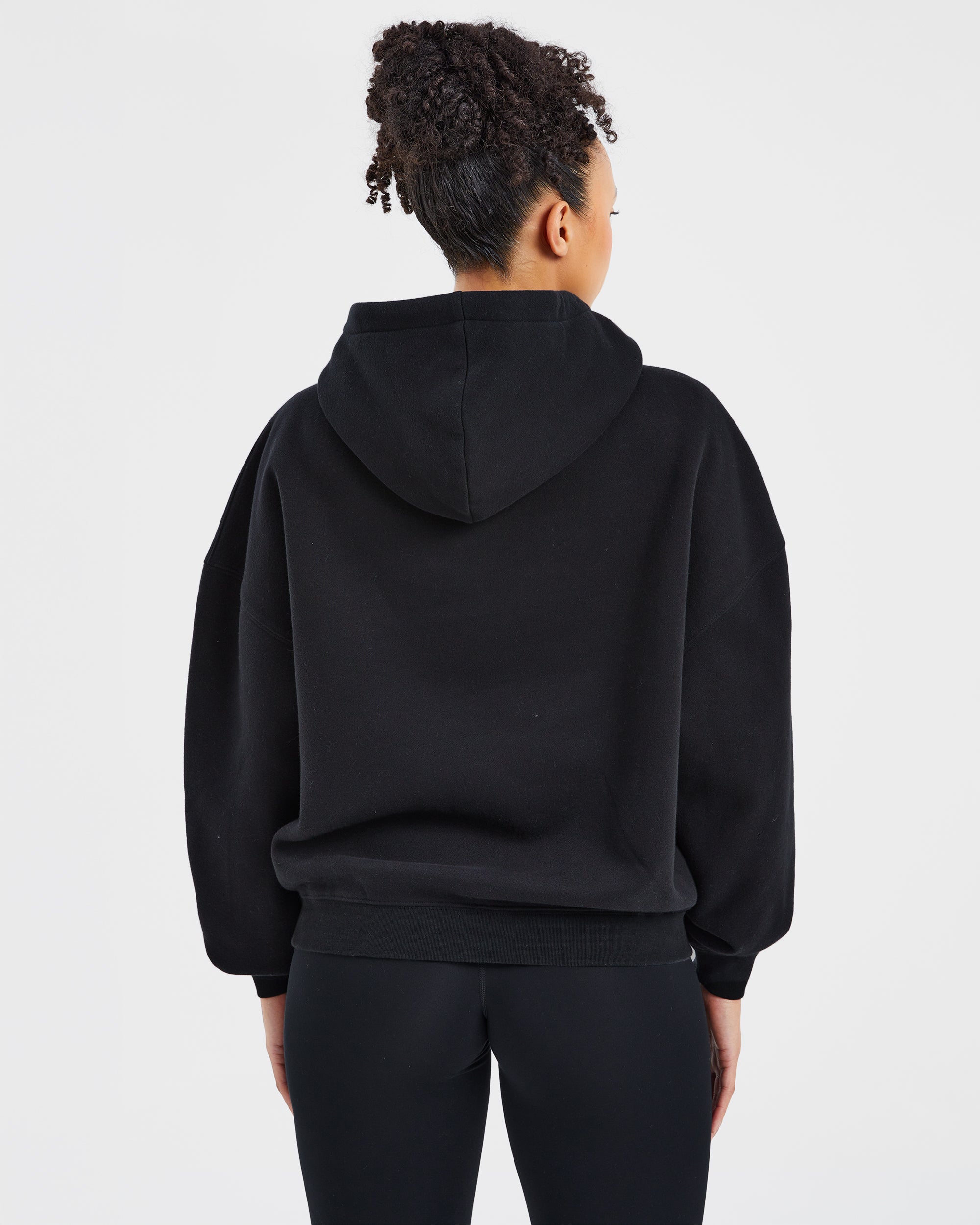 Sudadera Oversized con Contorno Deportivo - Negro