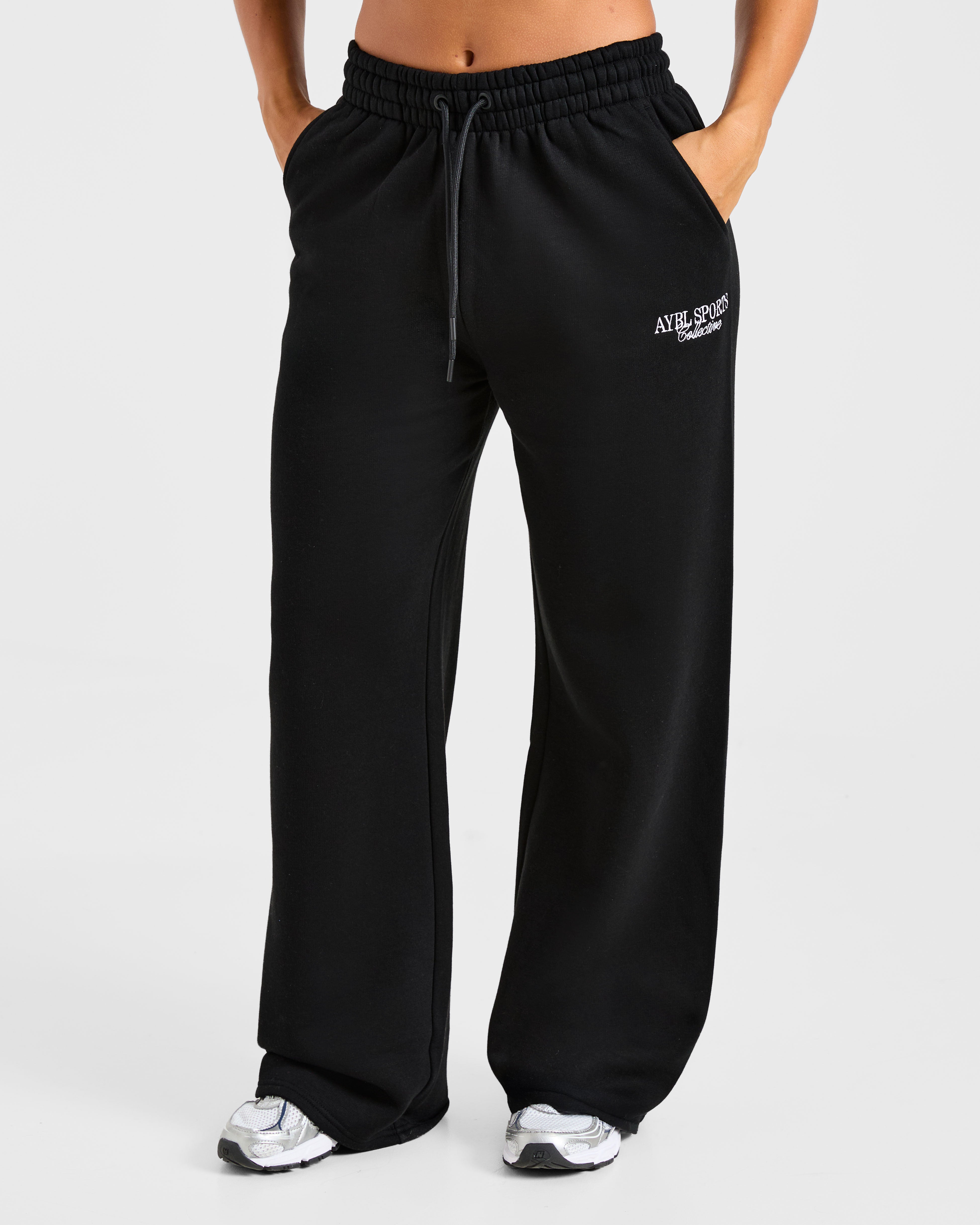 Pantalones Jogger Oversized de Pieza Deportiva - Negro