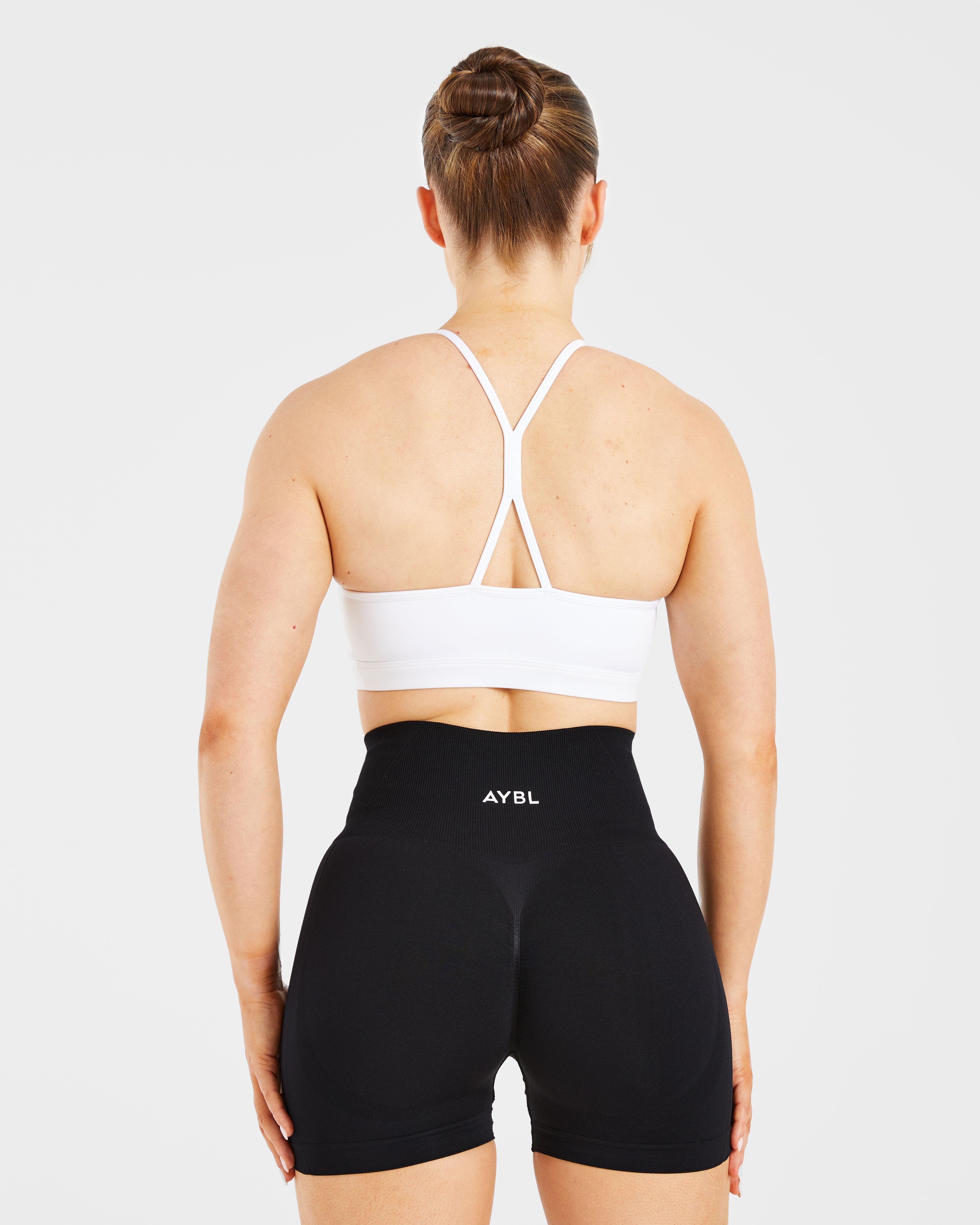 Sports Bra Básico con Volantes - Blanco