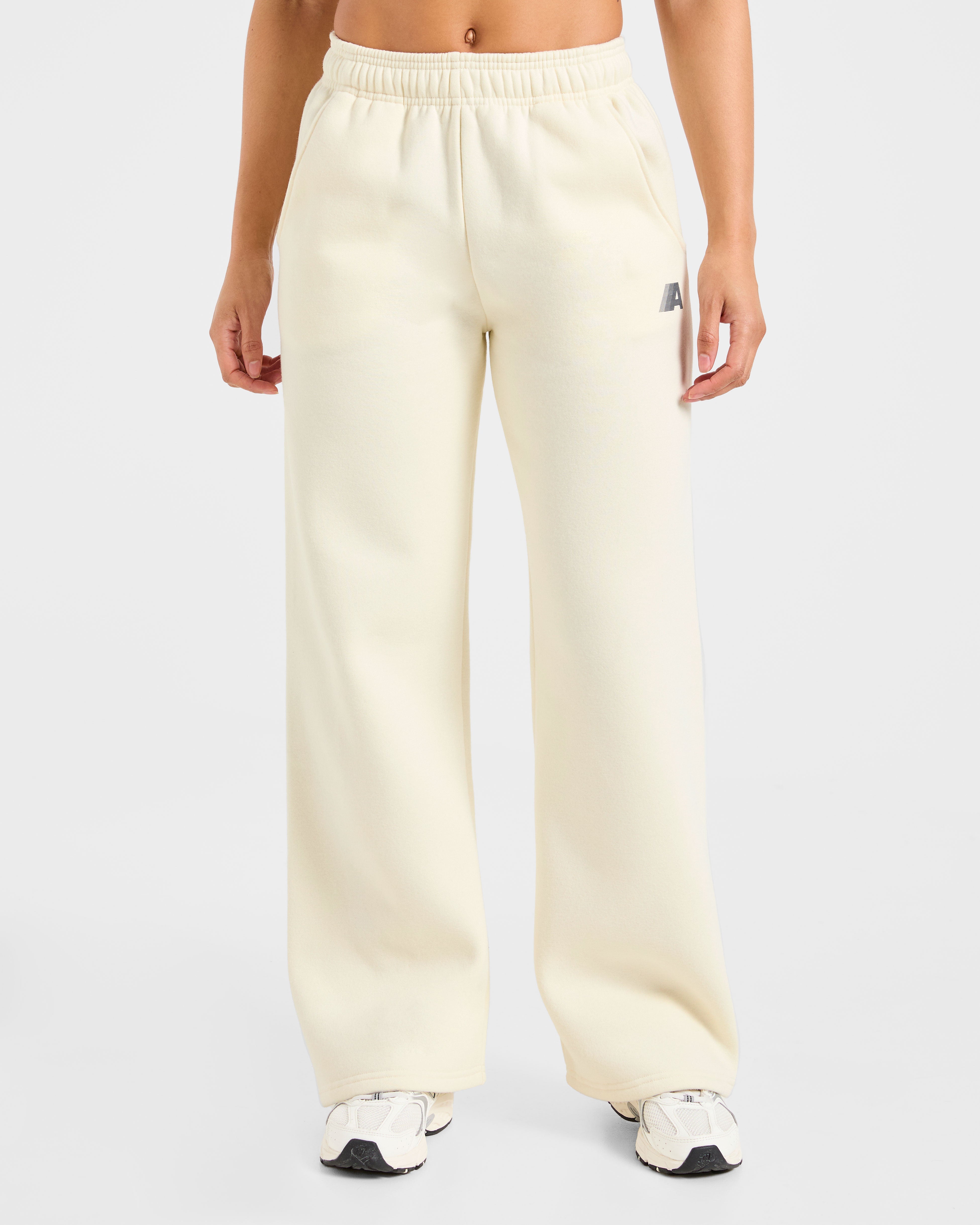 Pantalones Jogger Rectos Retro Athletics - Amarillo Mantequilla/Azul Marino