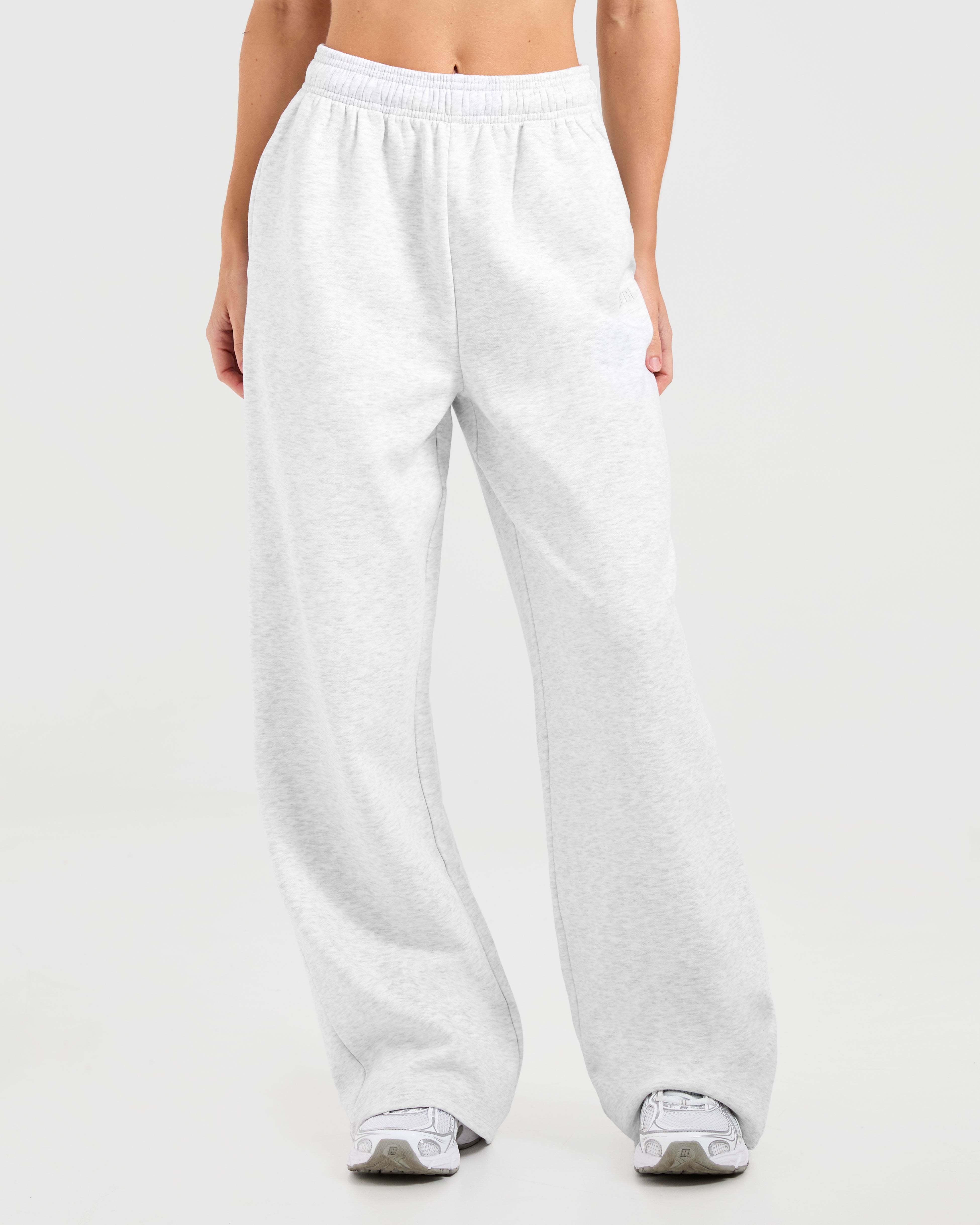 Pantalones Jogger Oversized de Pierna Recta para Estilo de Vida - Gris Liso