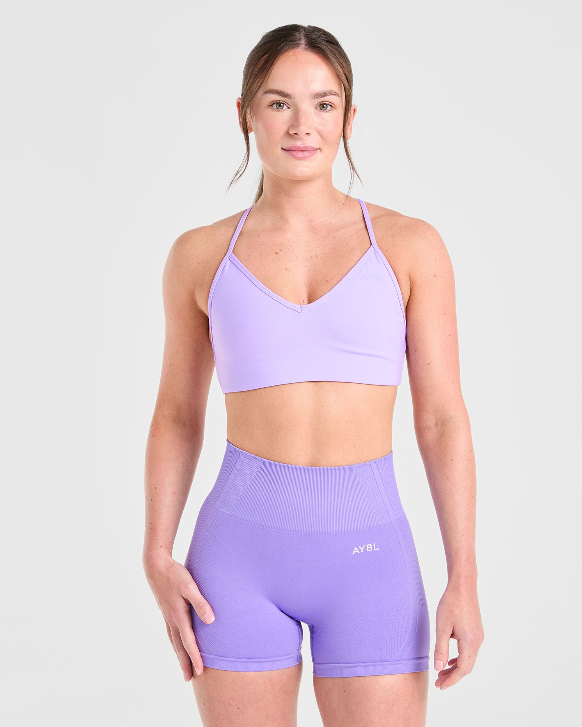 Essential Crossback Sports Bra - Púrpura Pastel