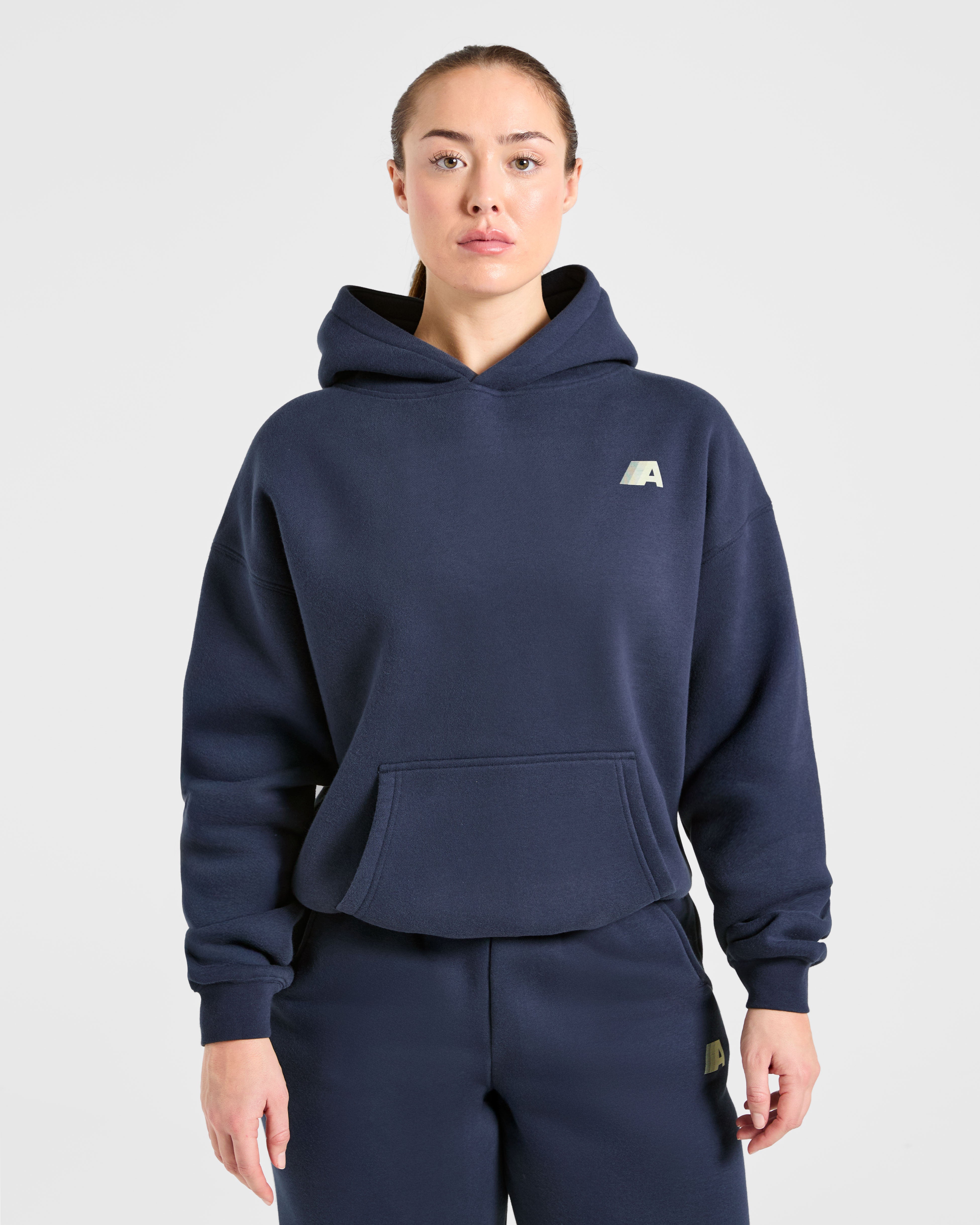 Sudadera Oversized Retro Athletics - Azul marino/Amarillo