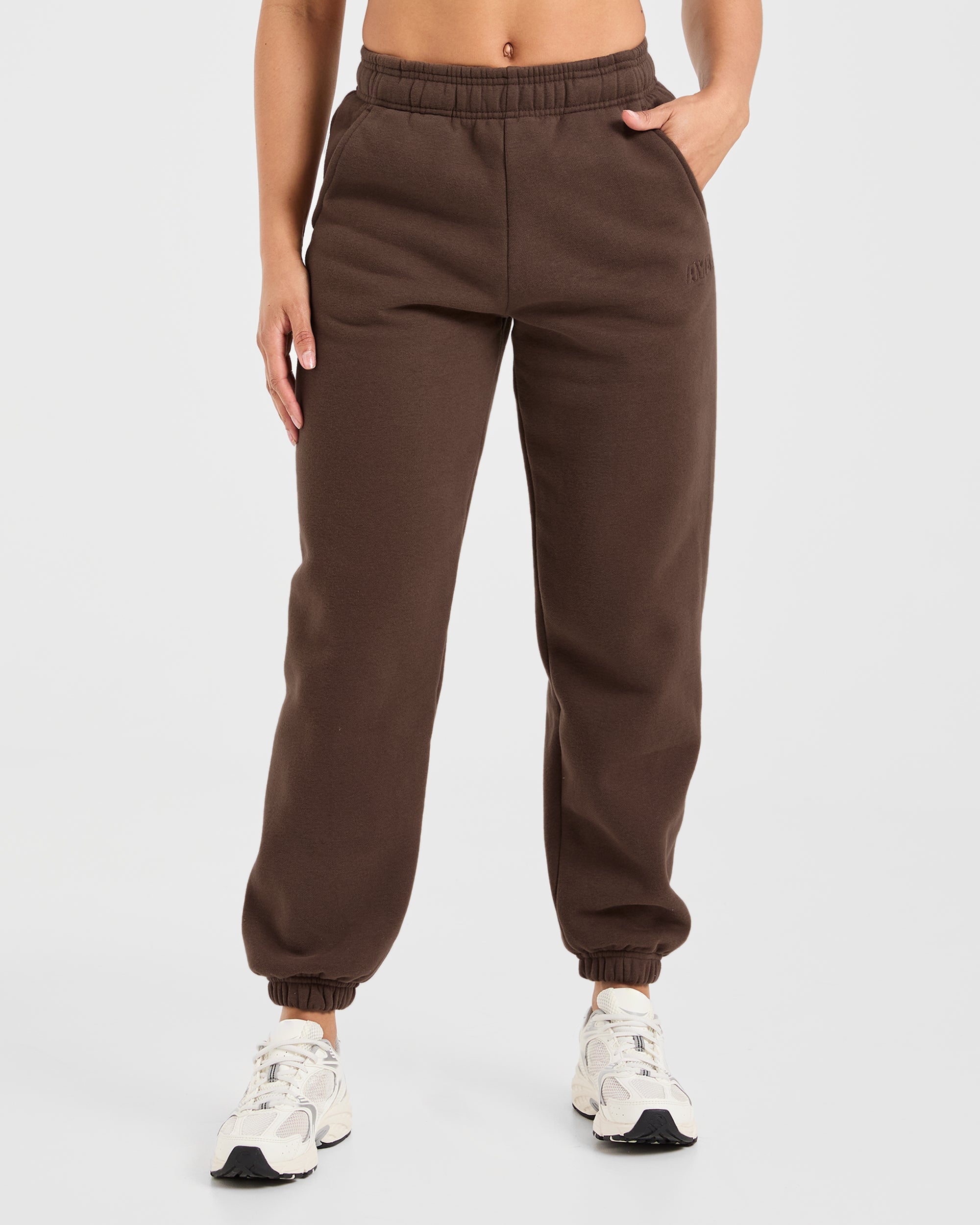 Pantalones Jogger Clásicos de Felpa Grande - Marrón