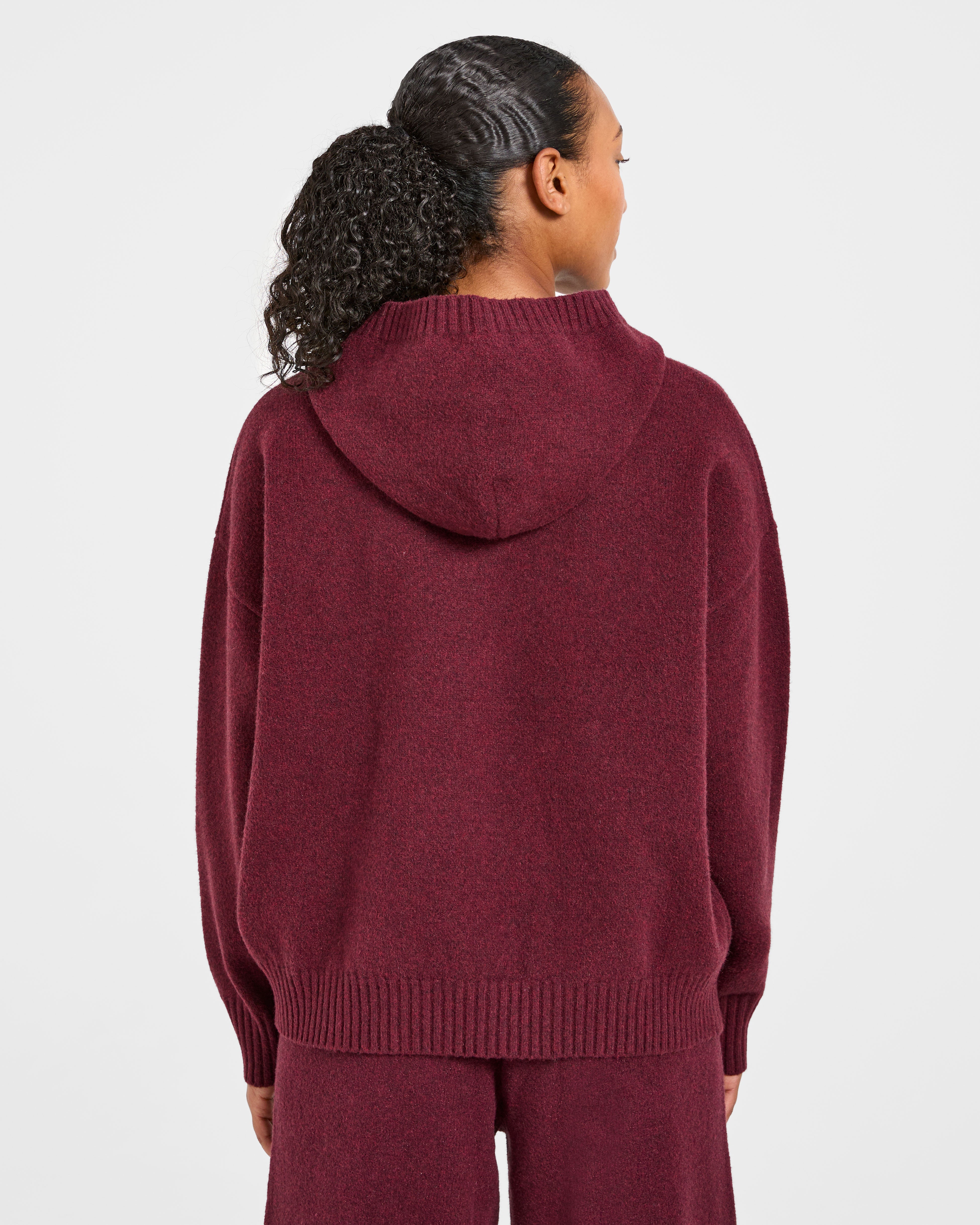 Sudadera Oversized de Punto Varsity - Burdeos