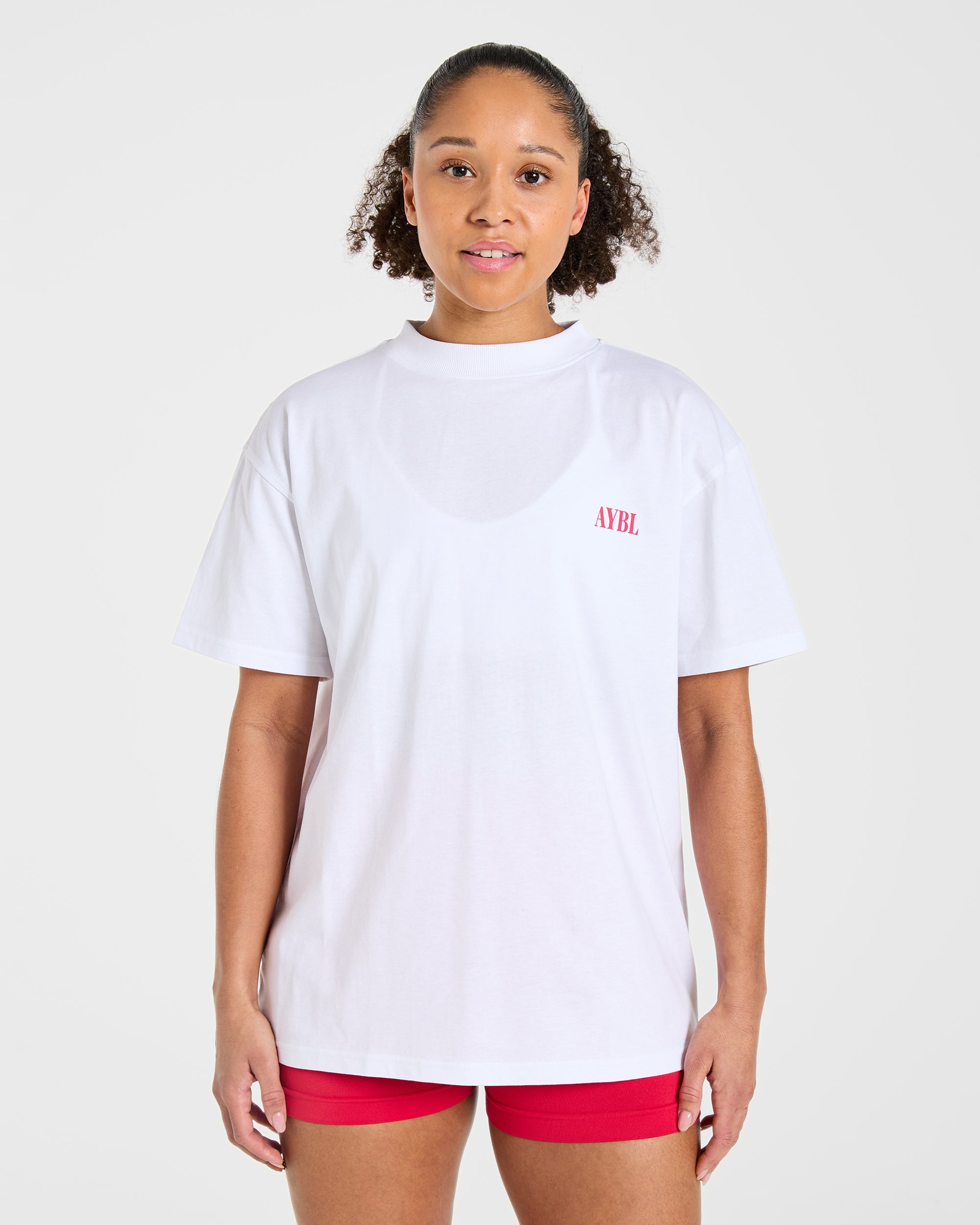 Camiseta Oversized AYBL Strength Co - Blanco