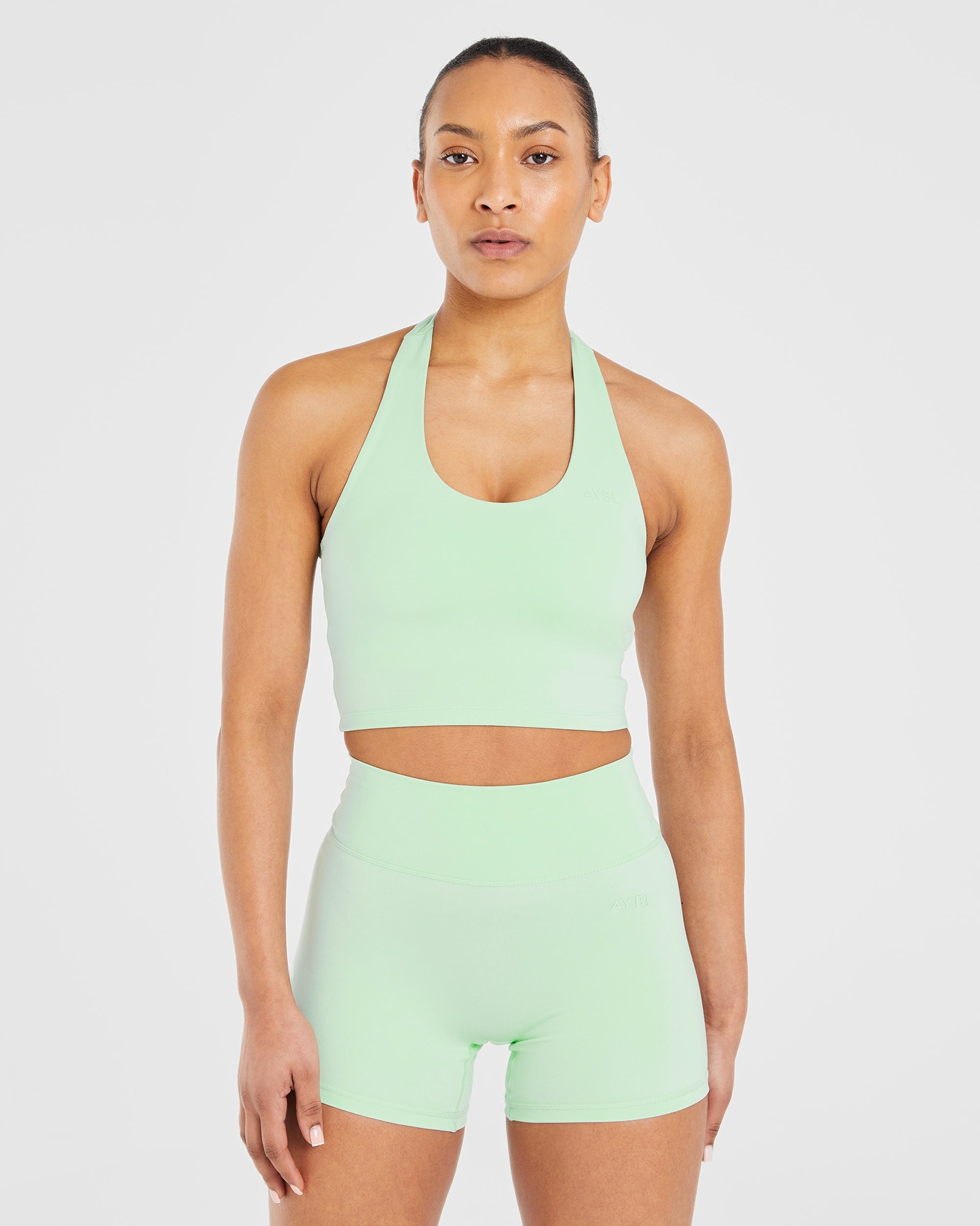 Top Corto de Tirantes Halter - Verde Menta