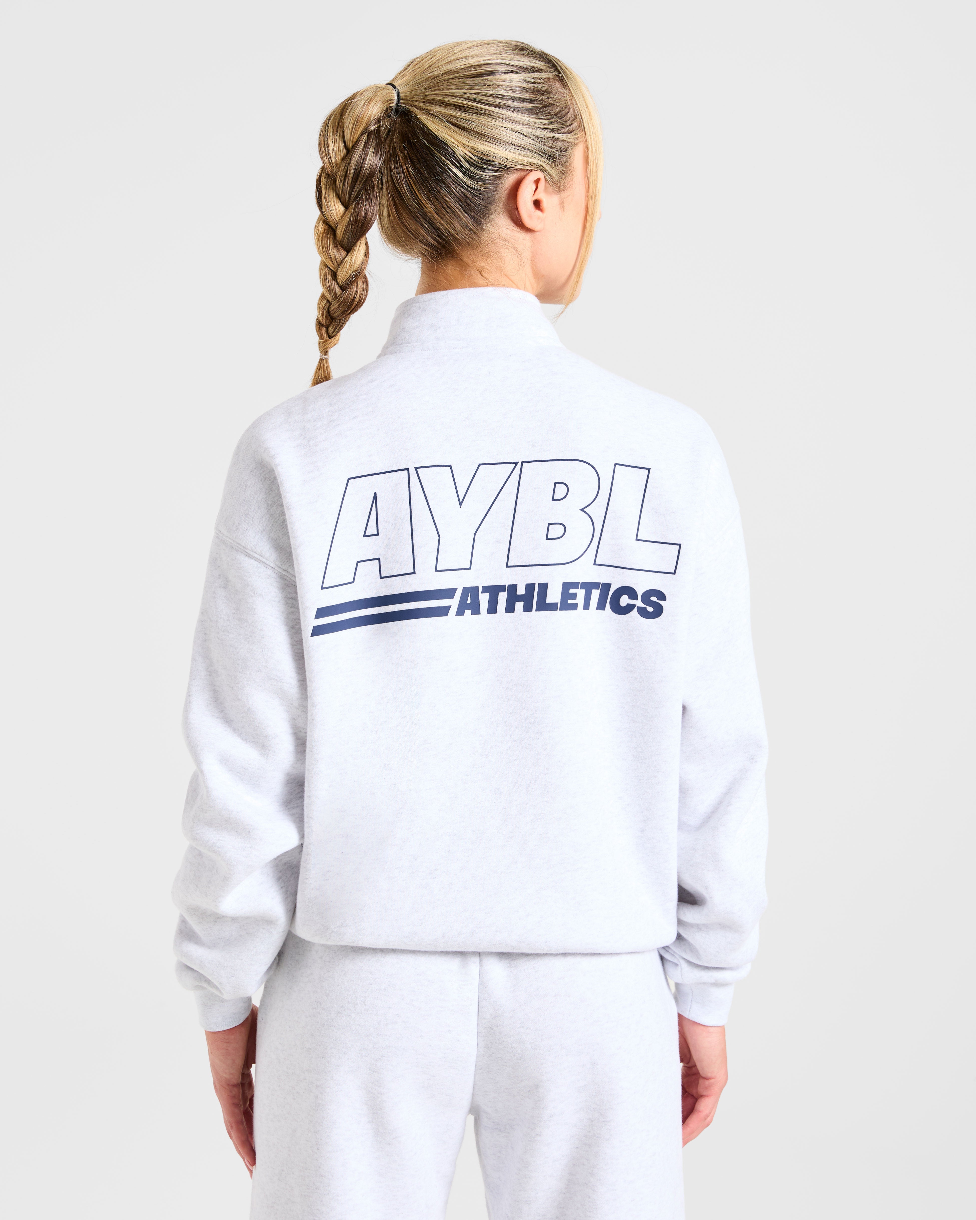 Chándal de Pista Deportiva Oversized con Cremallera 1/4 - Gris Hevea/Navy