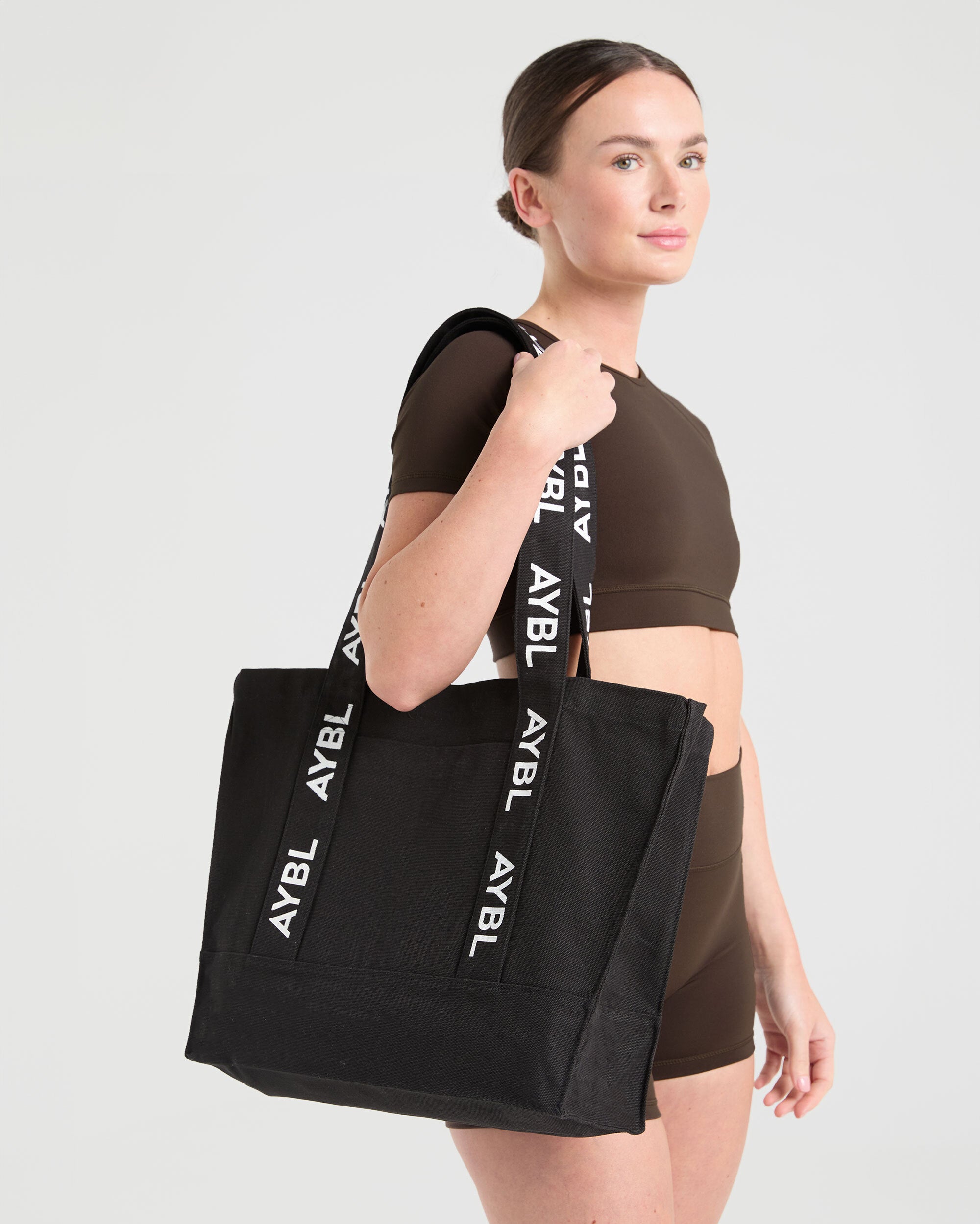 Bolsa Bandolera con Correa de Marca - Negro