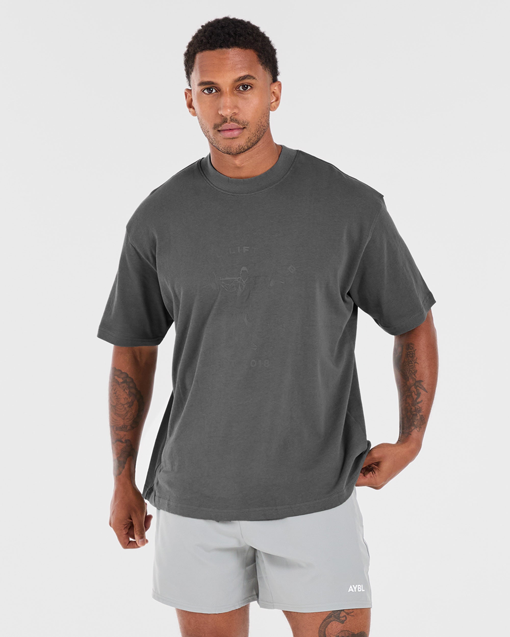 Camiseta Oversized Lift Club - Gris
