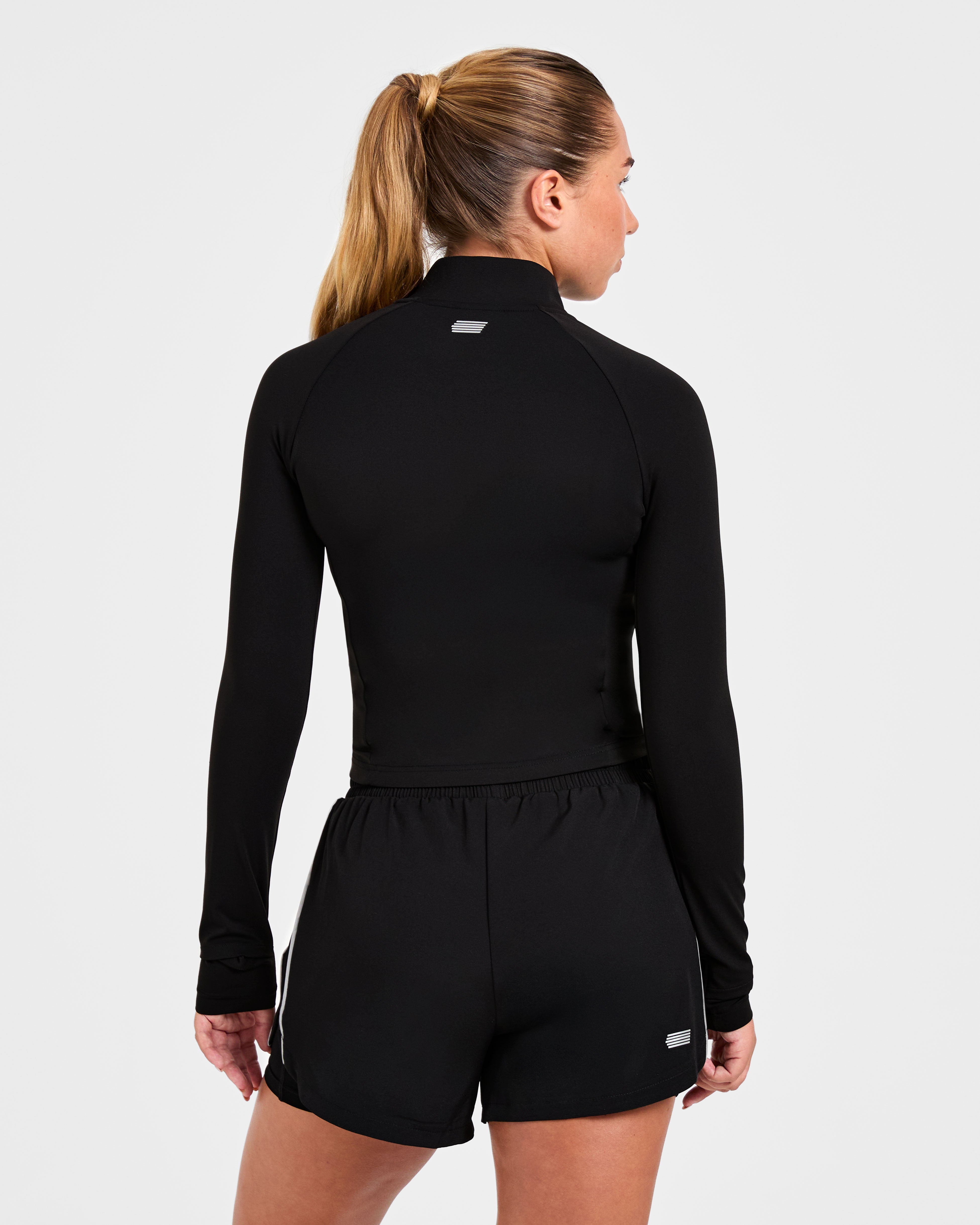 Chaqueta Running con Cremallera - Negro