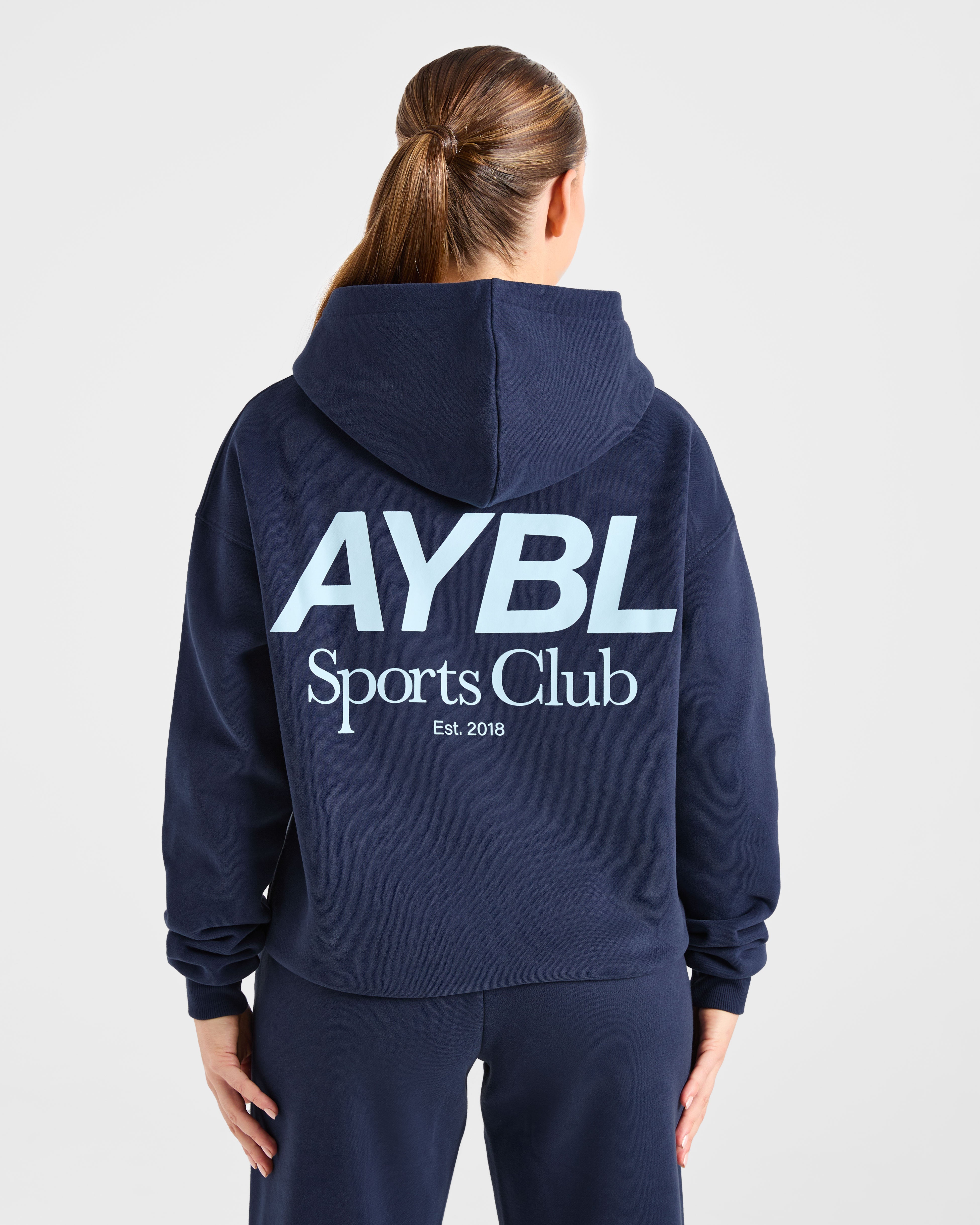 Sudadera AYBL Sports Club de corte amplio - Azul marino/azul