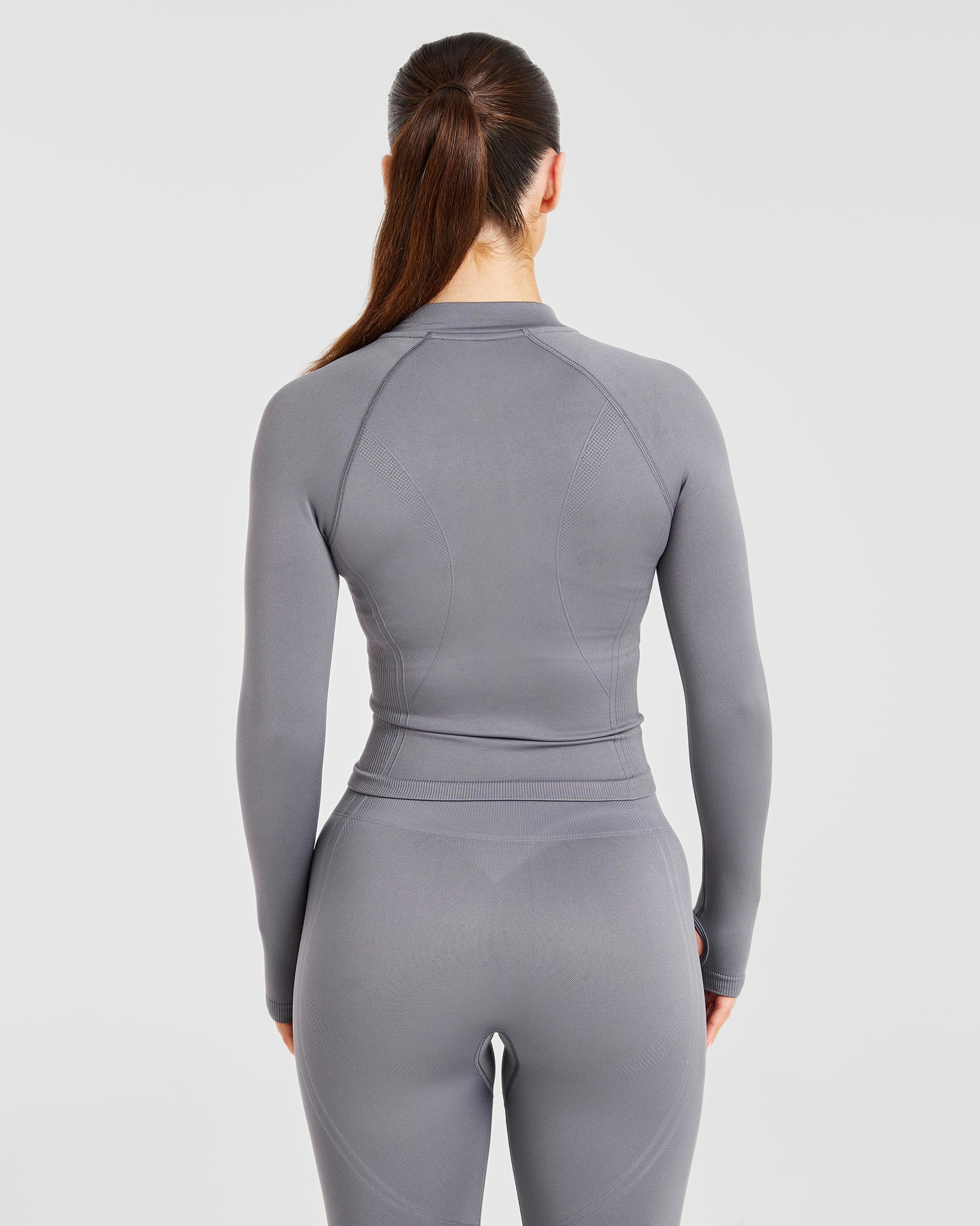 Chaqueta sin costuras con cremallera Balance V3 - Gris carbón