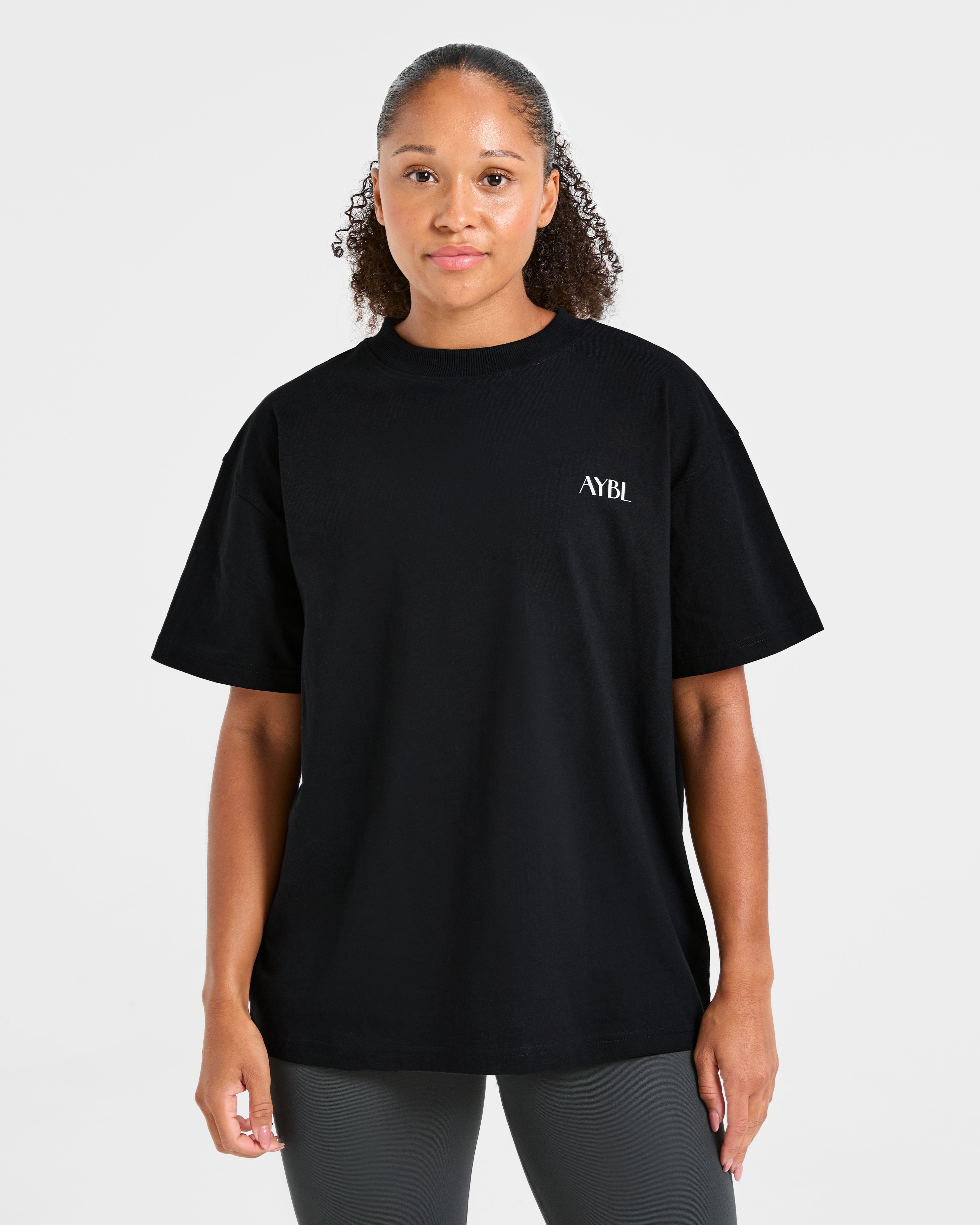 Camiseta Oversized AYBL Wellness - Negro