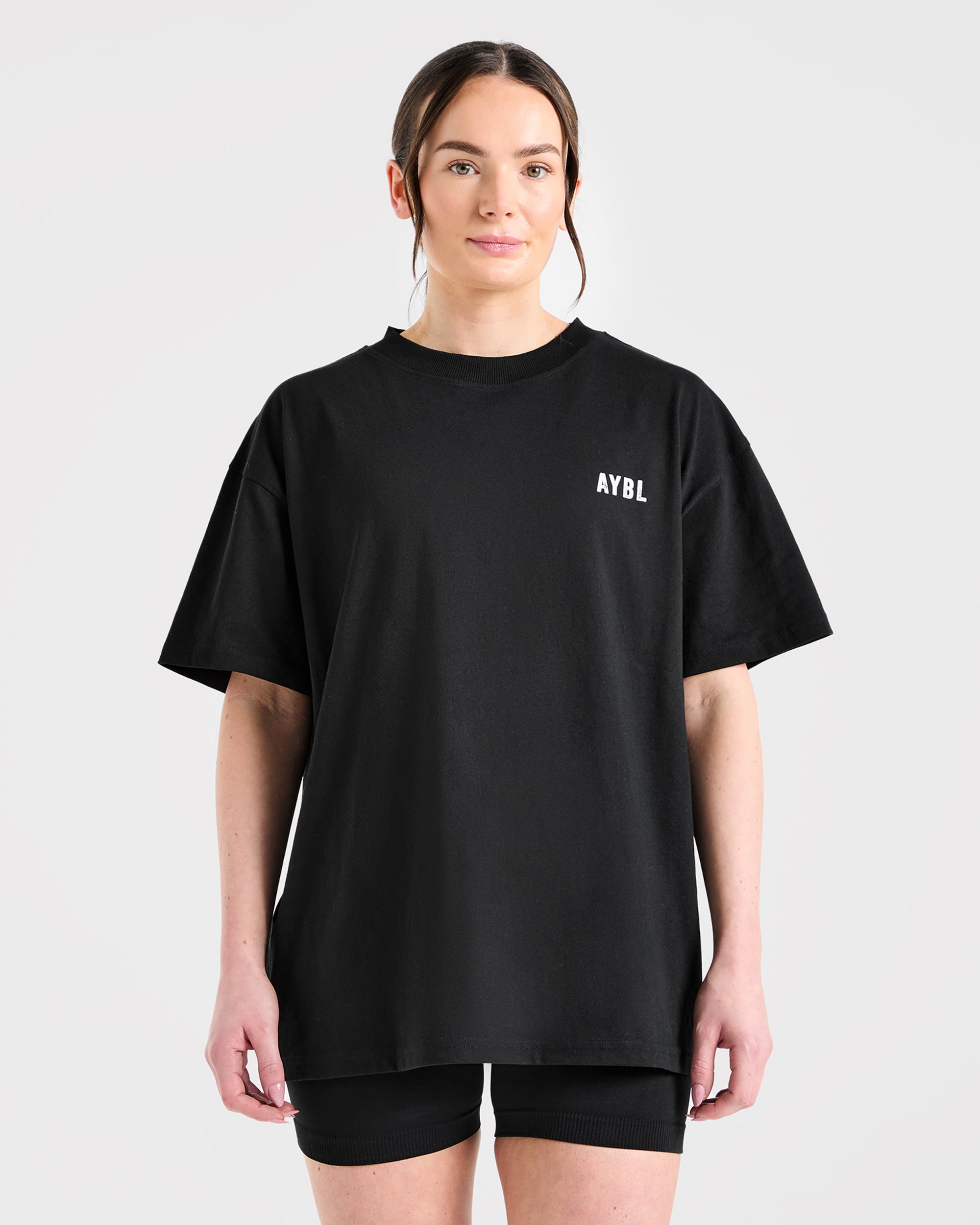 Camiseta Oversized de Temporada Escultura - Negro
