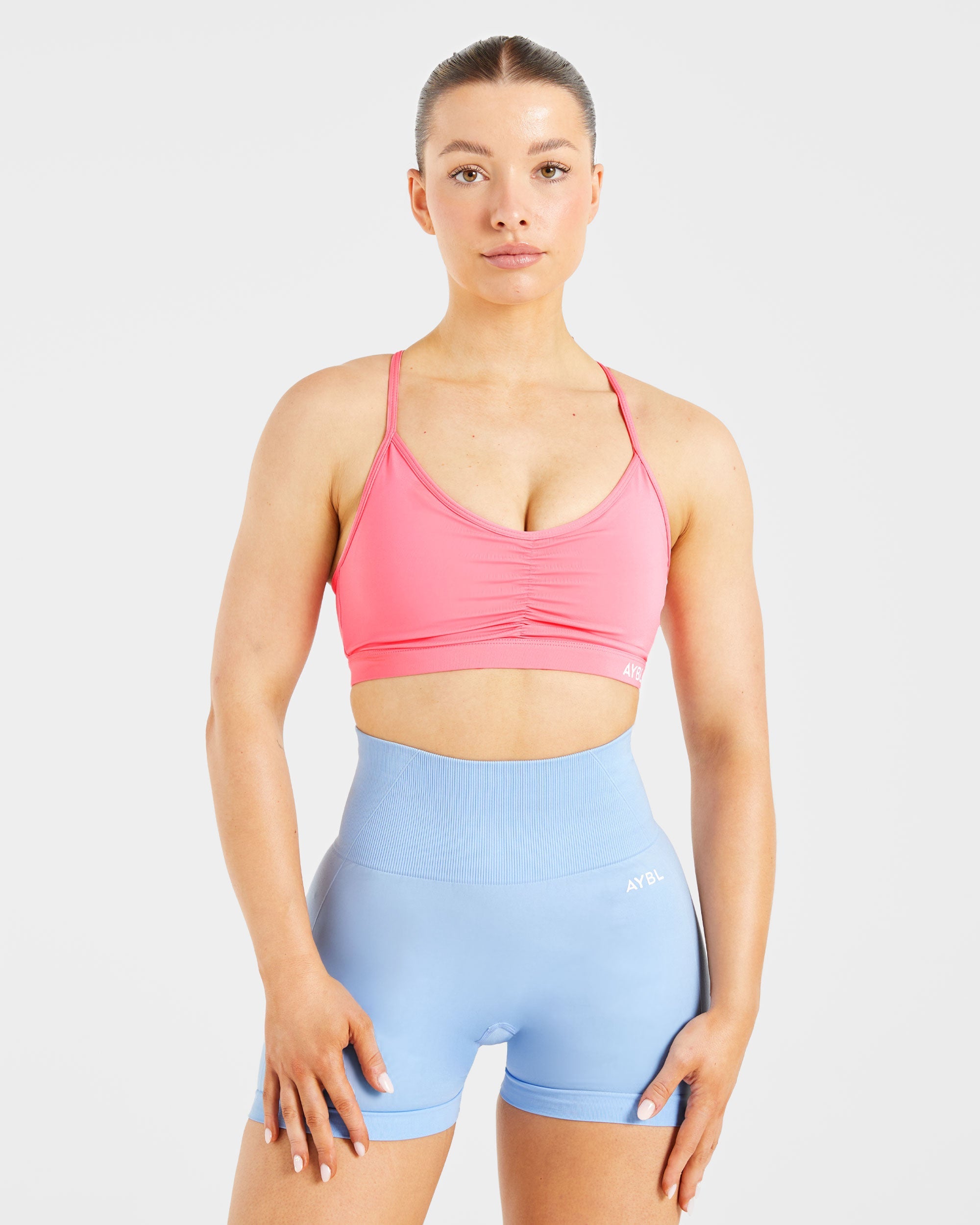 Sports Bra Ruché Esencial - Rosa Coral