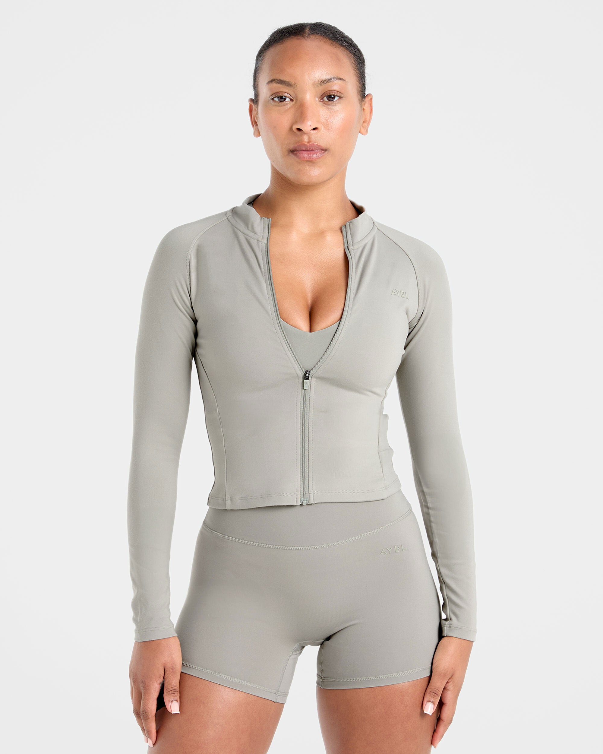 Chaqueta con cremallera Staple - Oliva lavado