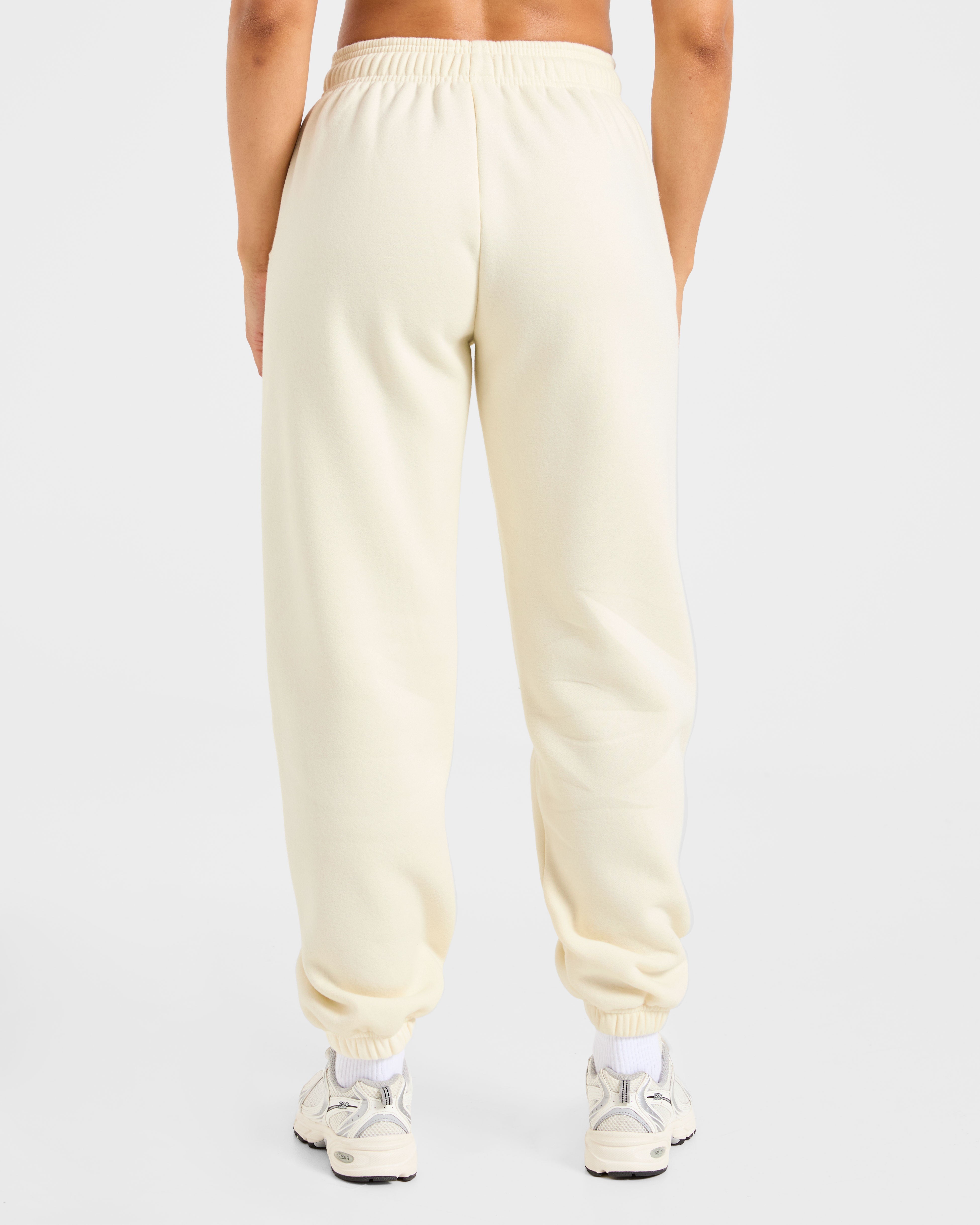 Pantalones Jogger Oversized Retro Athletics - Amarillo Mantequilla/Azul Marino