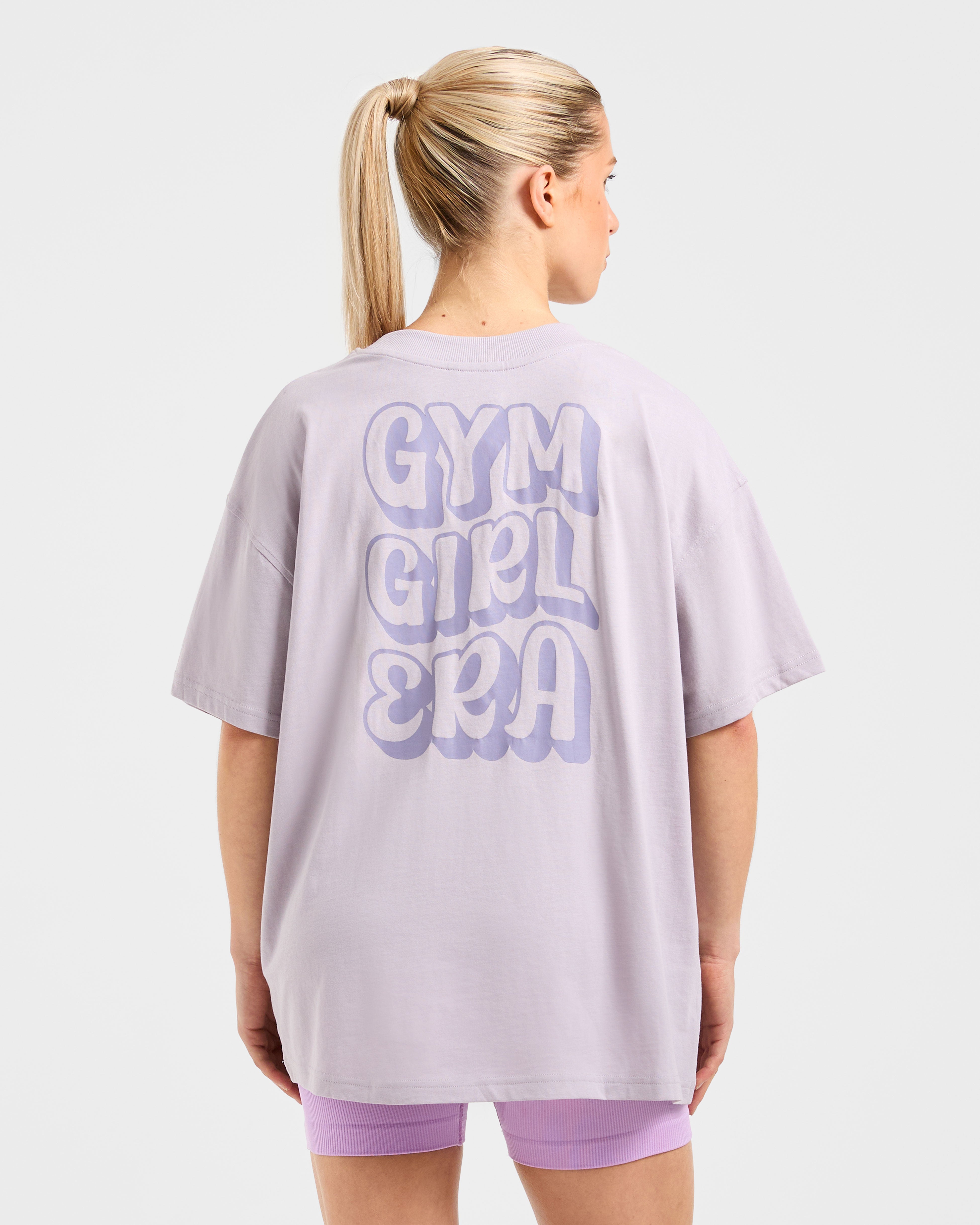 Camiseta Oversized Gym Girl Era - Morado