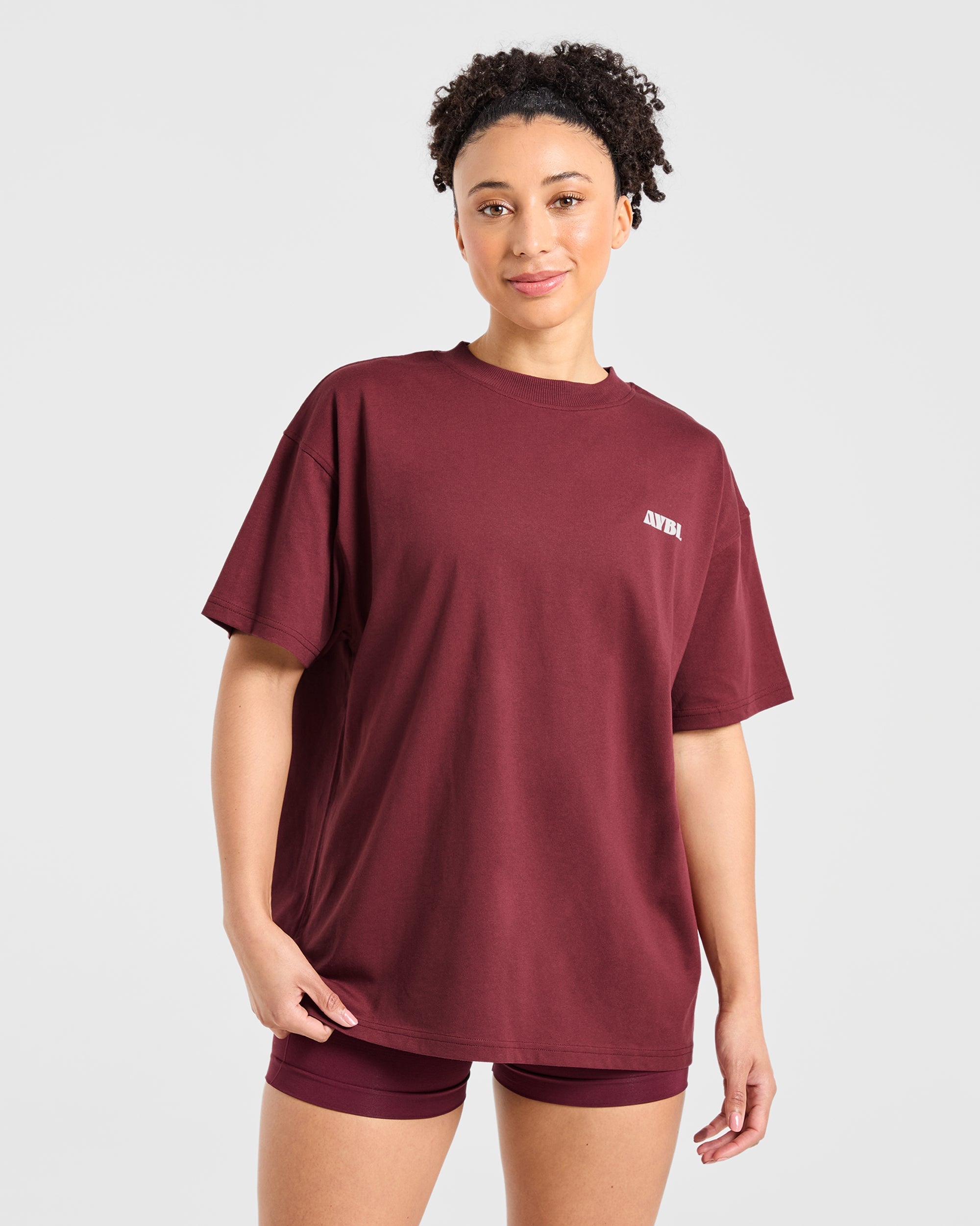 Camiseta Oversized de AYBL Sports Studio - Burdeos