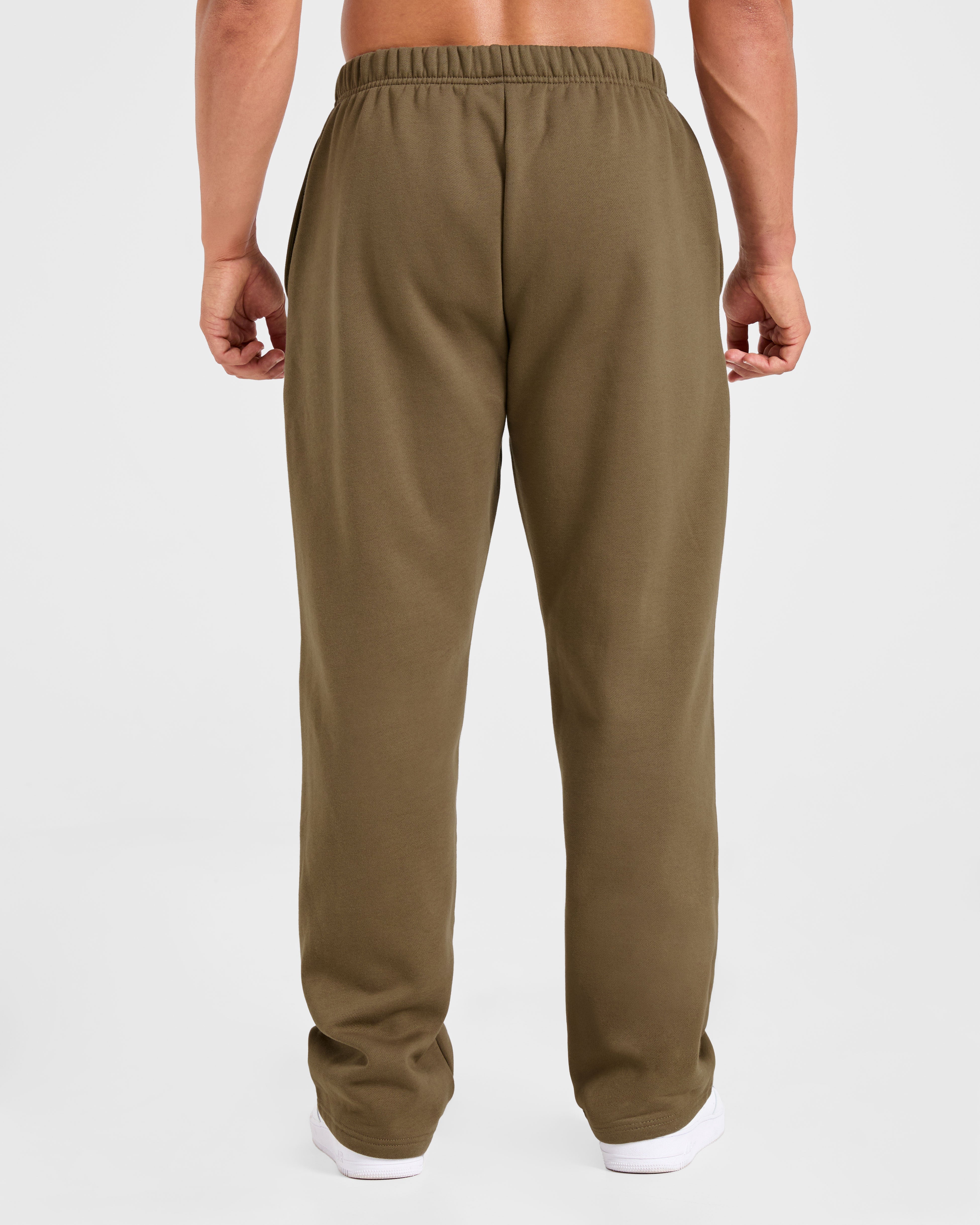 Pantalones Jogger Rectos Amplios Esenciales - Verde Oliva