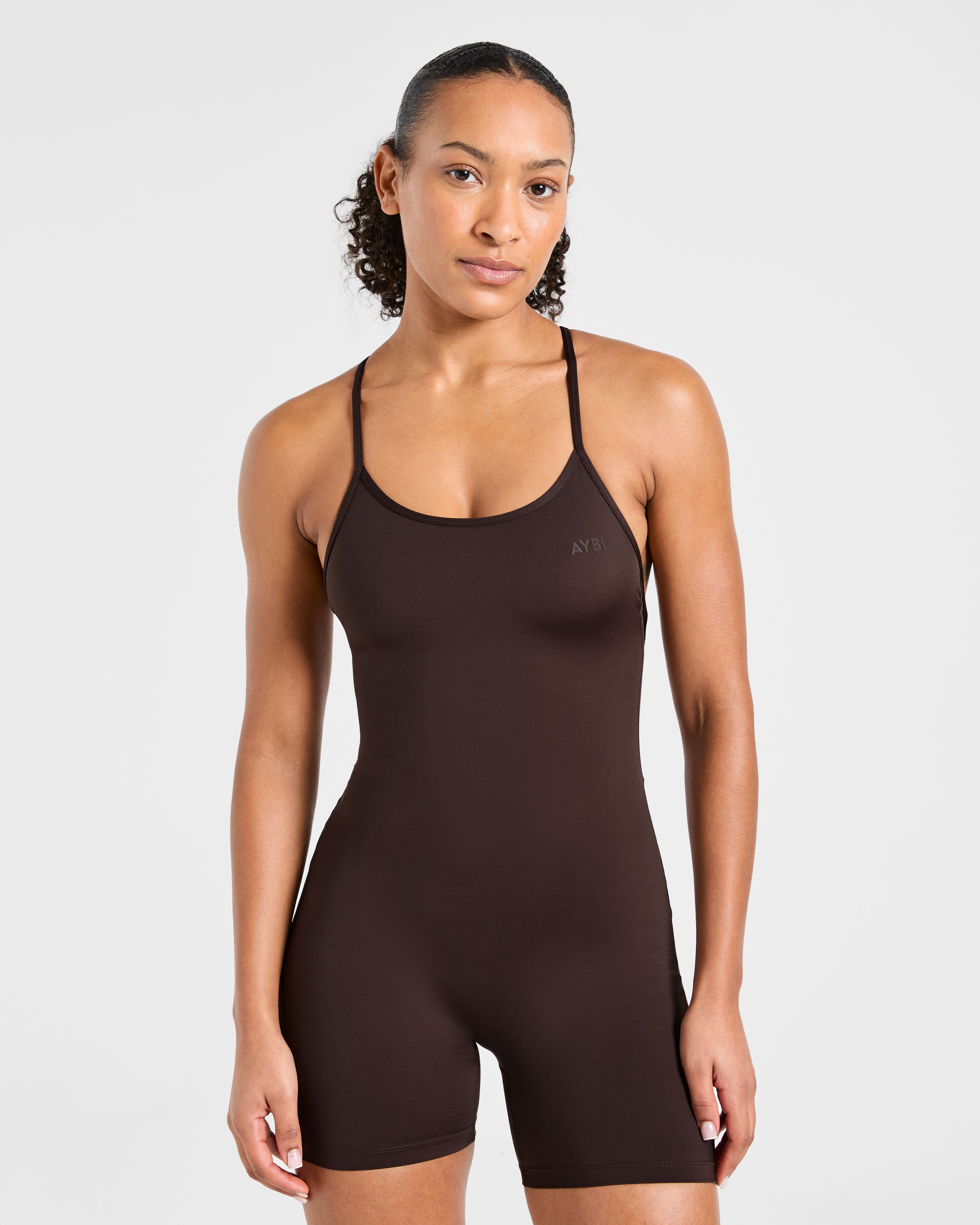 Sculpt Backless All In One - Marrón Cacao Profundo