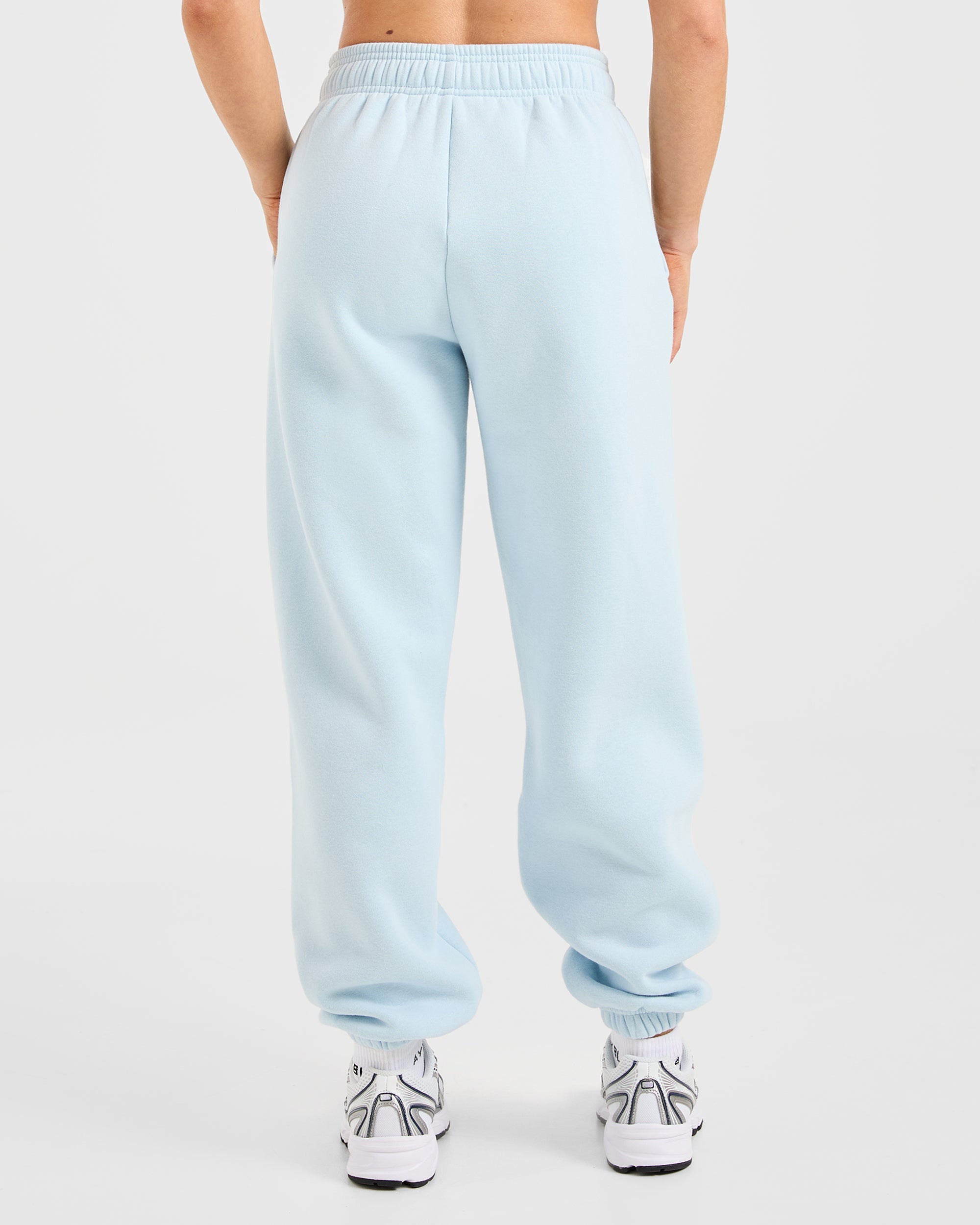 Pantalones Jogger Clásicos de Felpa Amplios - Azul Pastel